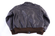 American Express Brown Full Zip Leather Jacket