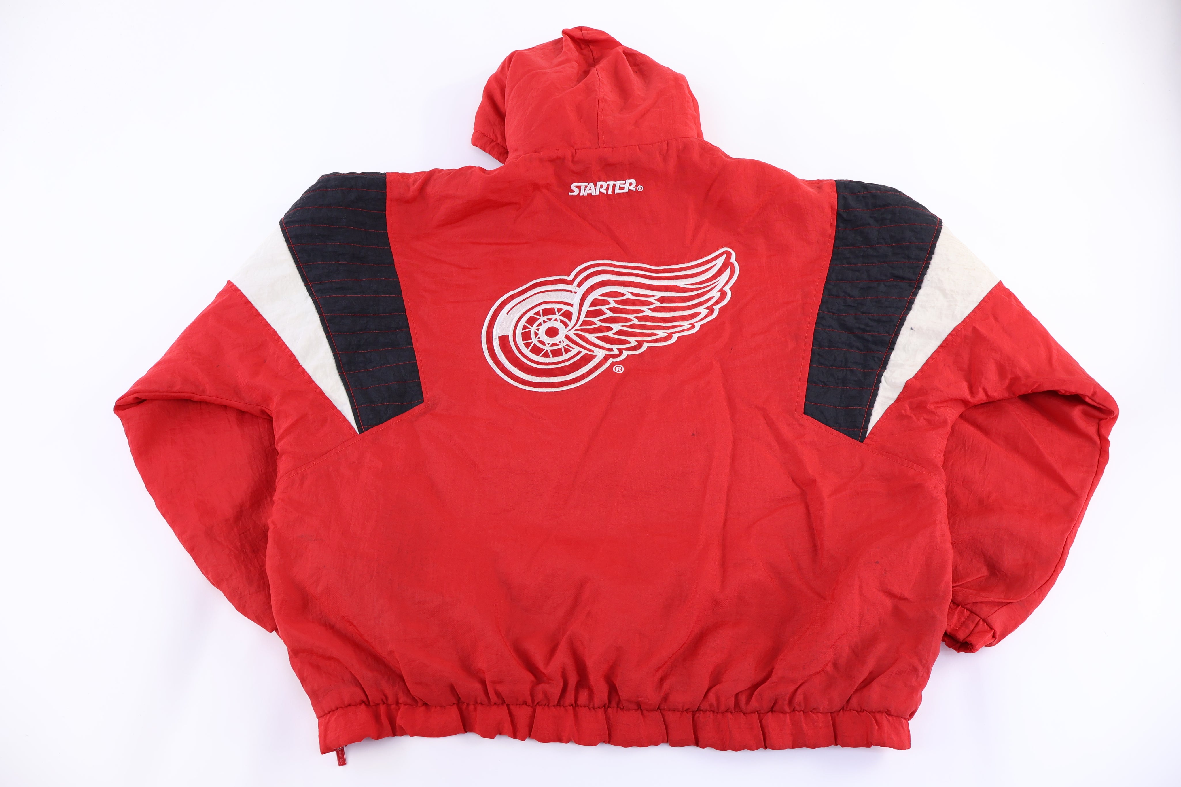 Vintage Starter Detroit Red Wings Half Zip Puffer Jacket
