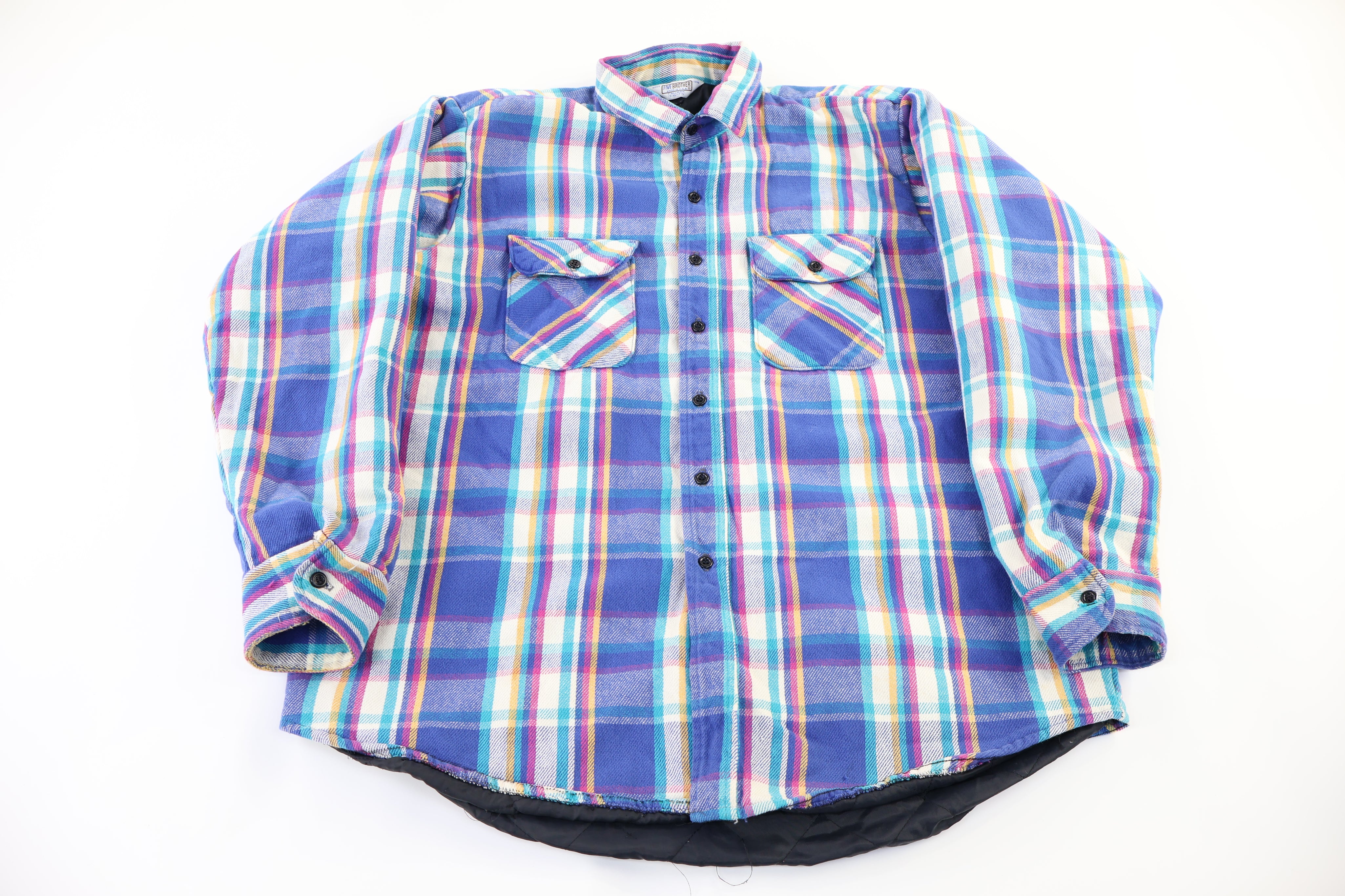 80's Five Brother Multicolor Plaid LS Button Down