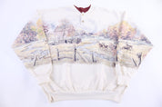 90's Art Unlimited Nature All Over Graphic Sweater