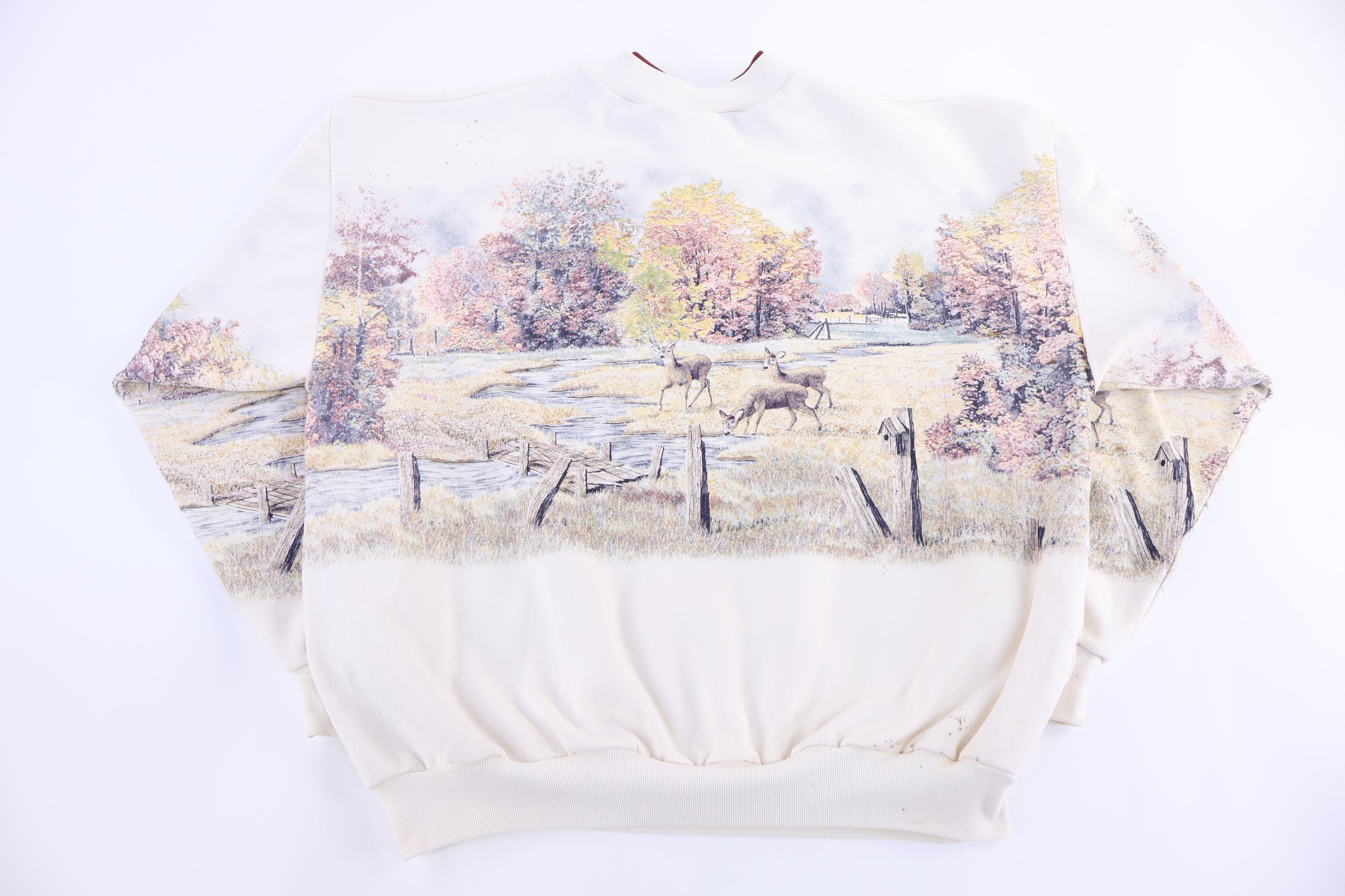 90's Art Unlimited Nature All Over Graphic Sweater