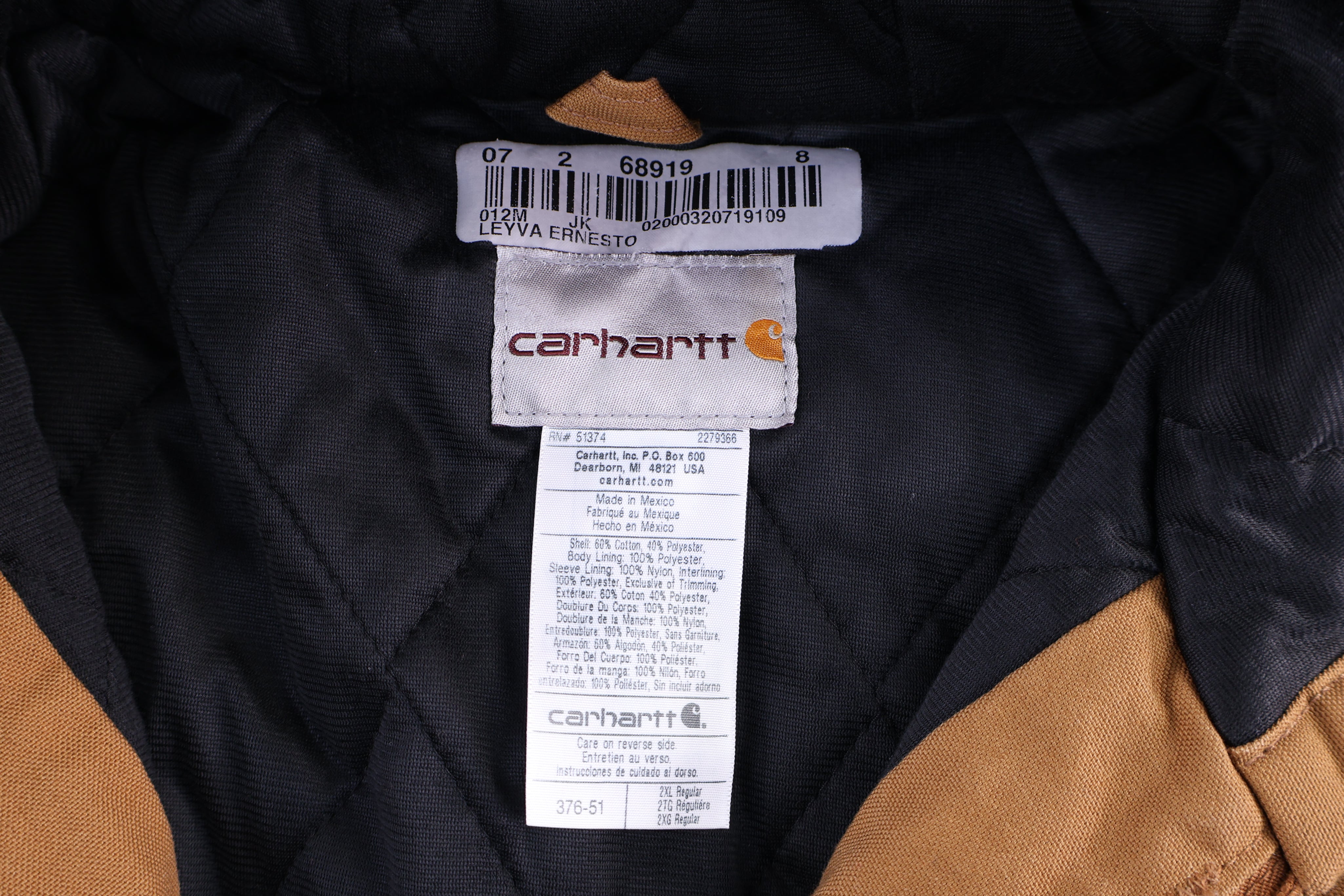 Carhartt Logo Patch Tan Full Zip Jacket