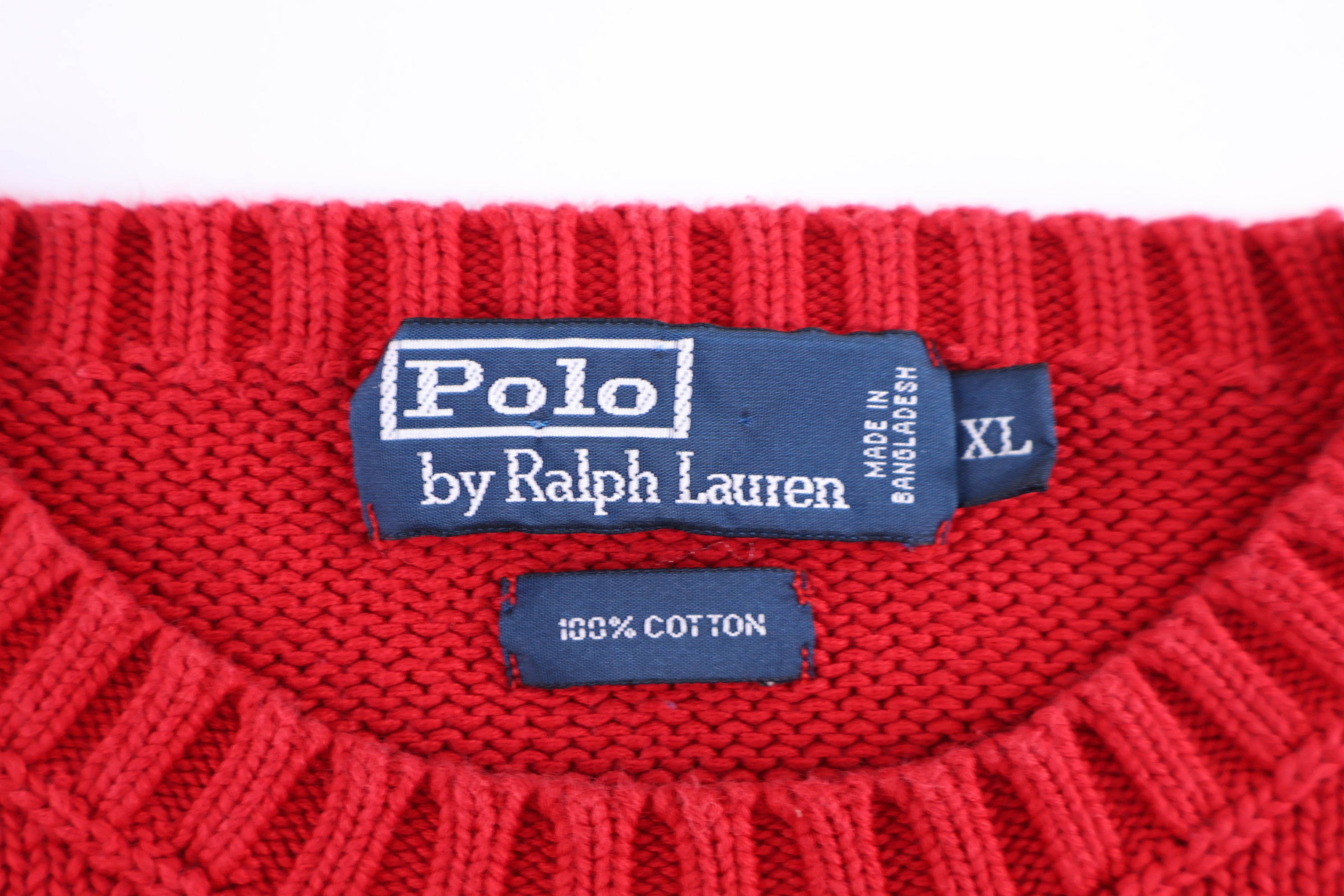 Polo by Ralph Lauren Embroidered Logo Red Knit Sweater