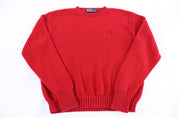 Polo by Ralph Lauren Embroidered Logo Red Knit Sweater