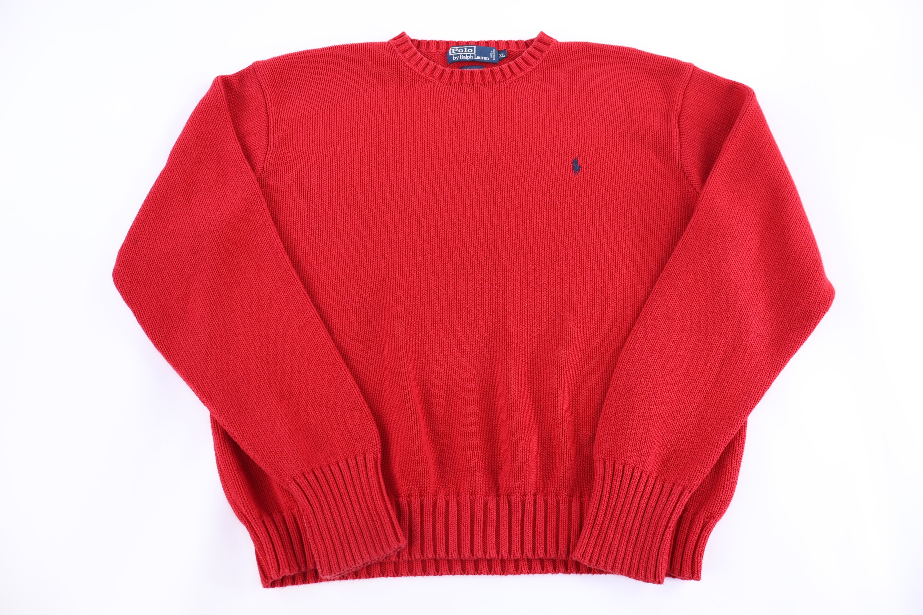 Polo by Ralph Lauren Embroidered Logo Red Knit Sweater