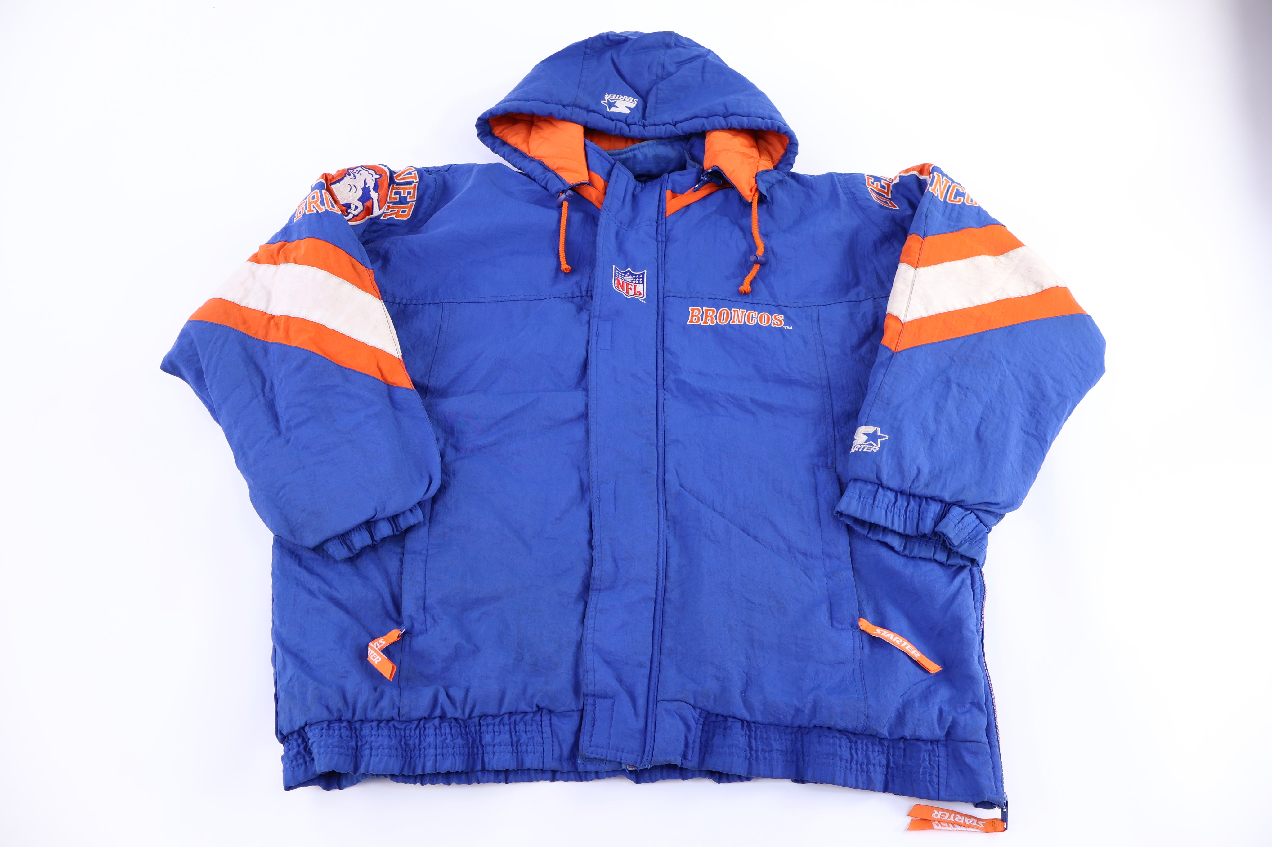 90's Denver Broncos Football Full Zip Puffer Jacket