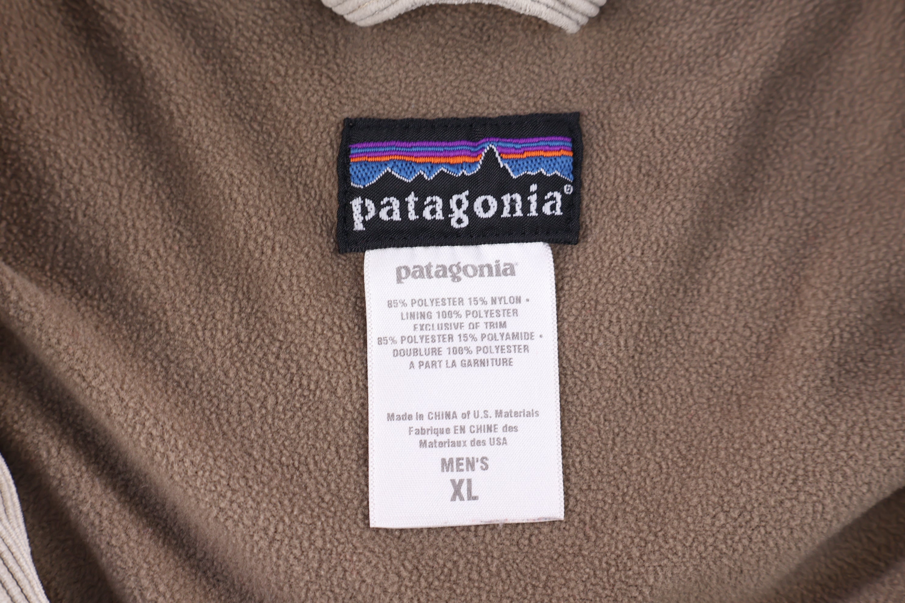 Patagonia Tan Fleece Lined Full Zip Jacket