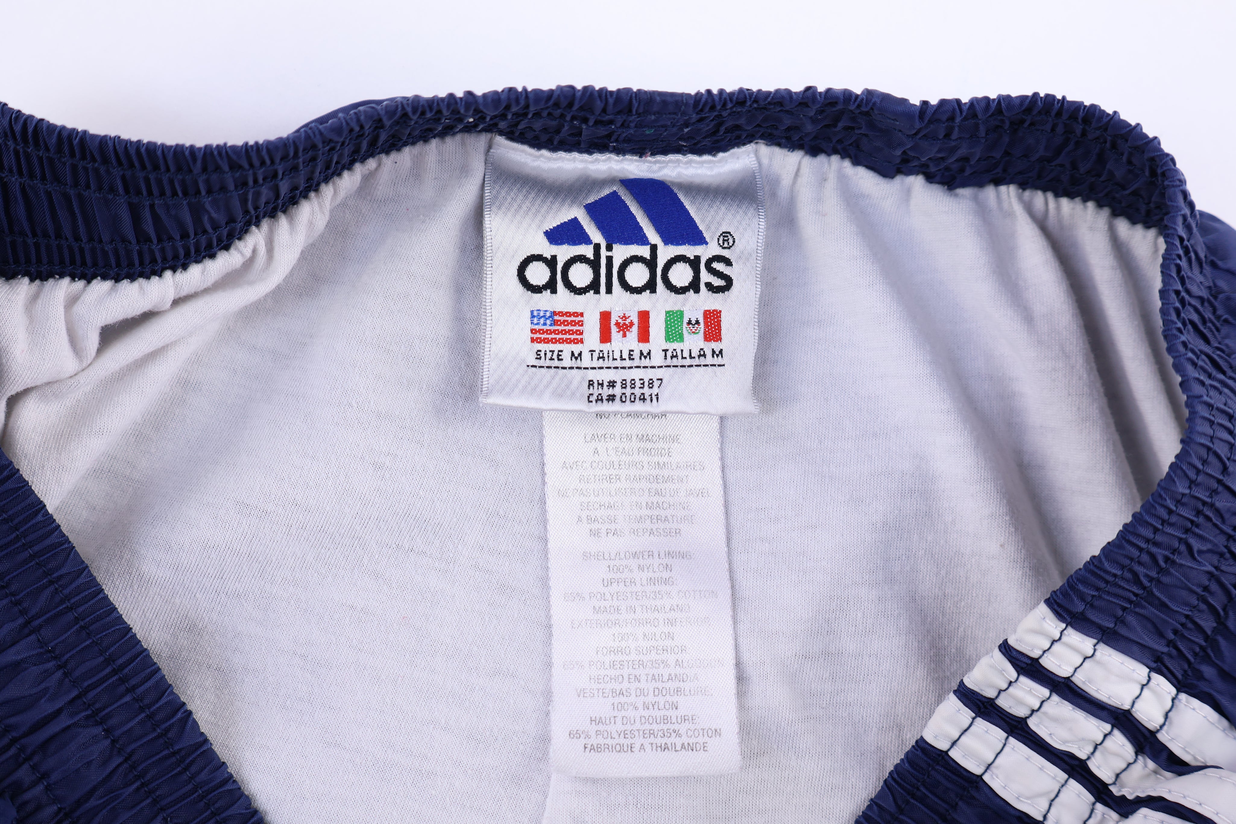 90's Adidas Embroidered Logo White & Blue Track Pants