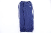 90's Adidas Embroidered Logo White & Blue Track Pants