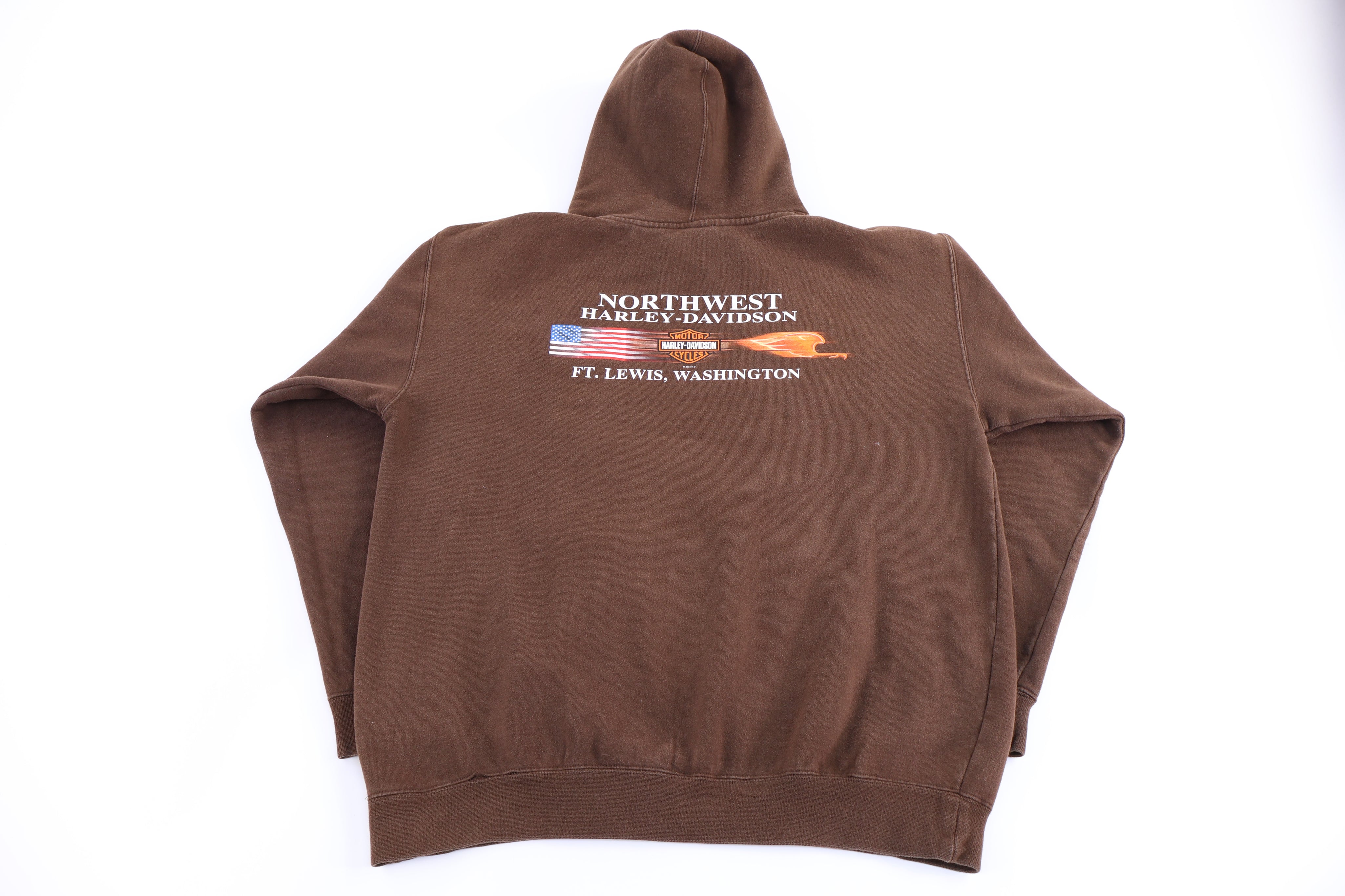 Harley Davidson Motorcycles Washington Flames Graphic Pullover Hoodie