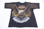 90's Harley Davidson Motorcycles Eagle All Over Graphic T-shirt