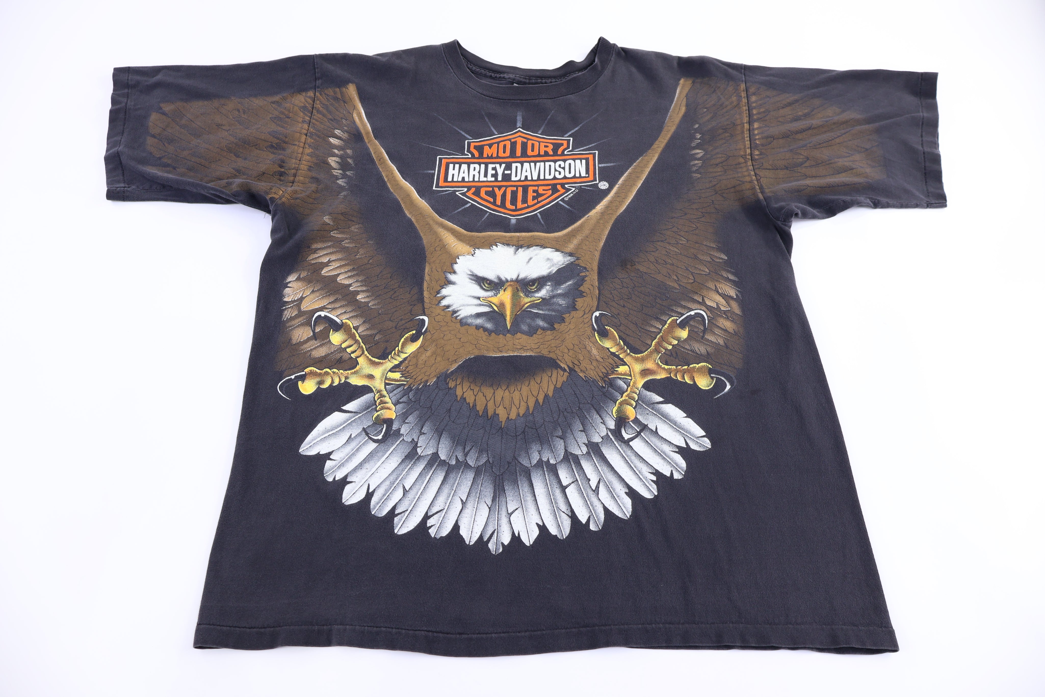90's Harley Davidson Motorcycles Eagle All Over Graphic T-shirt