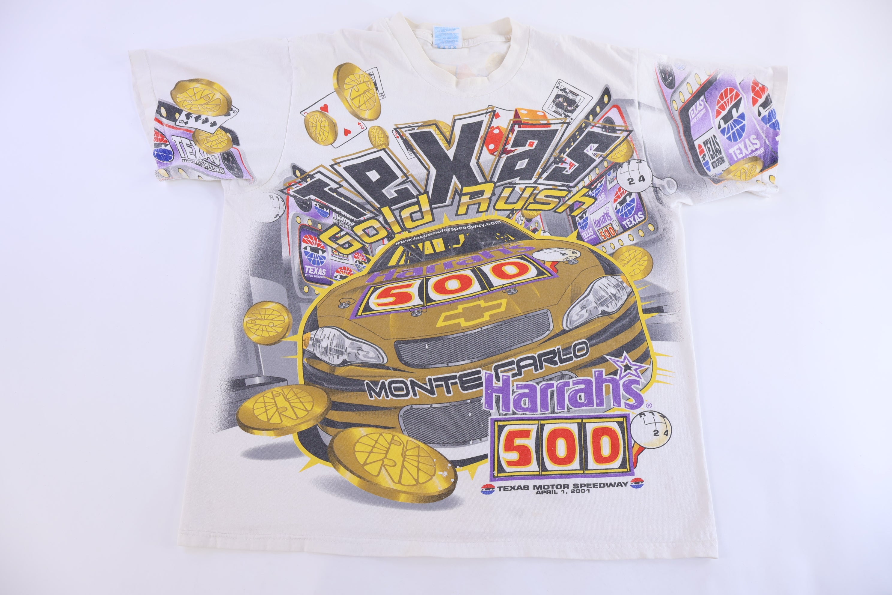 2001 Texas Motor Speedway Racing All Over Graphic T-shirt