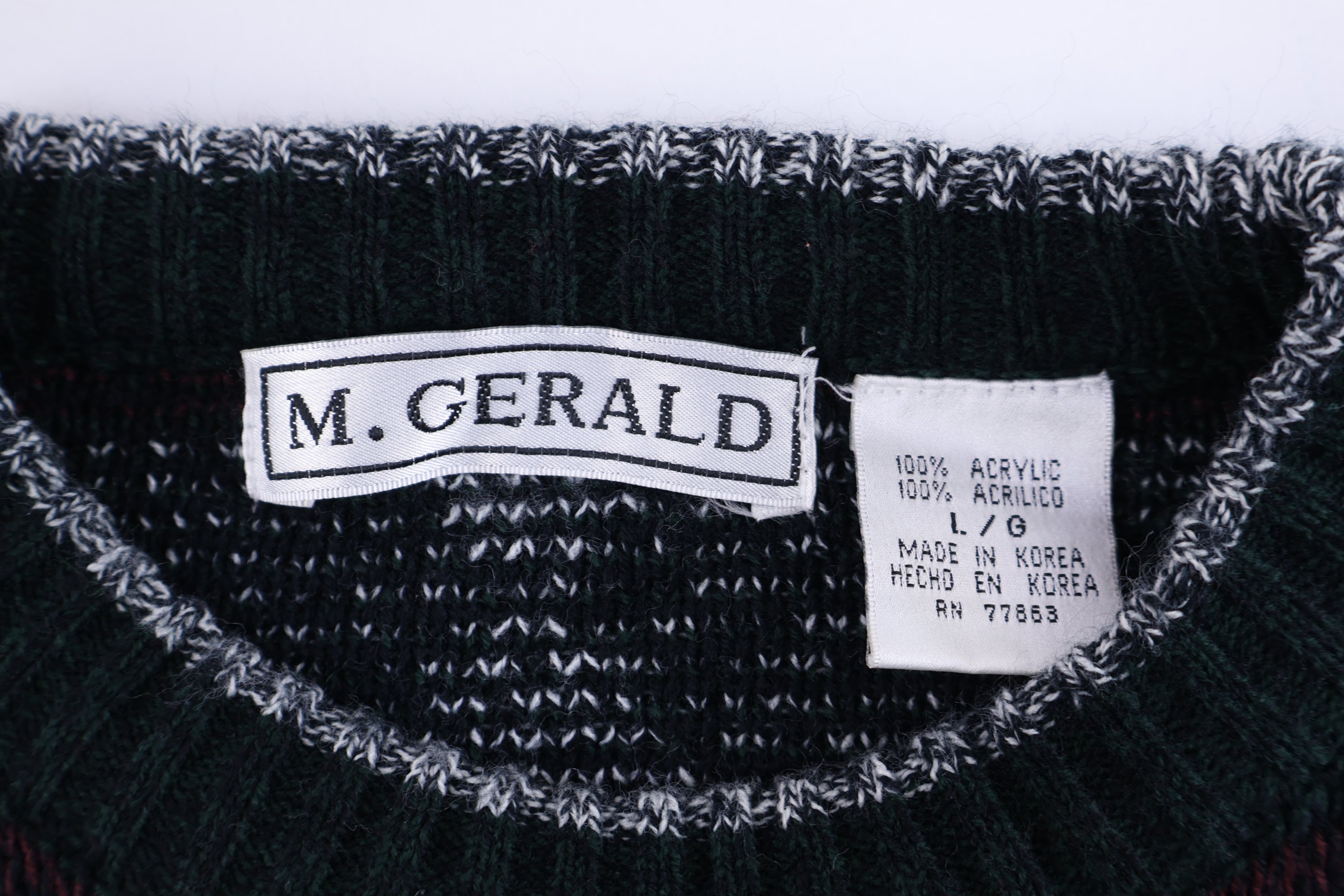 90's M. Gerald Multipattern Knit Sweater