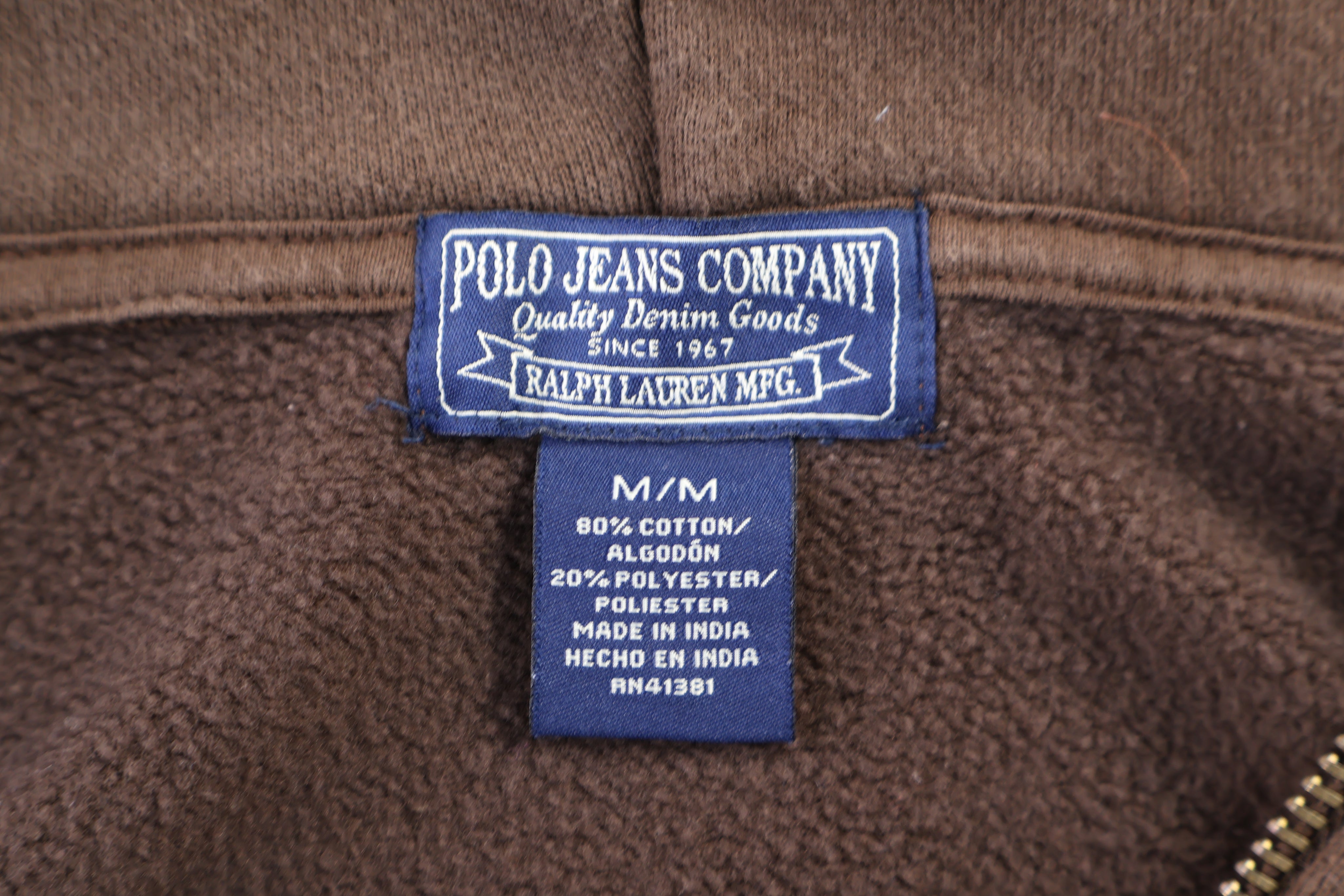 Polo Jeans Company Brown Full Zip Hoodie