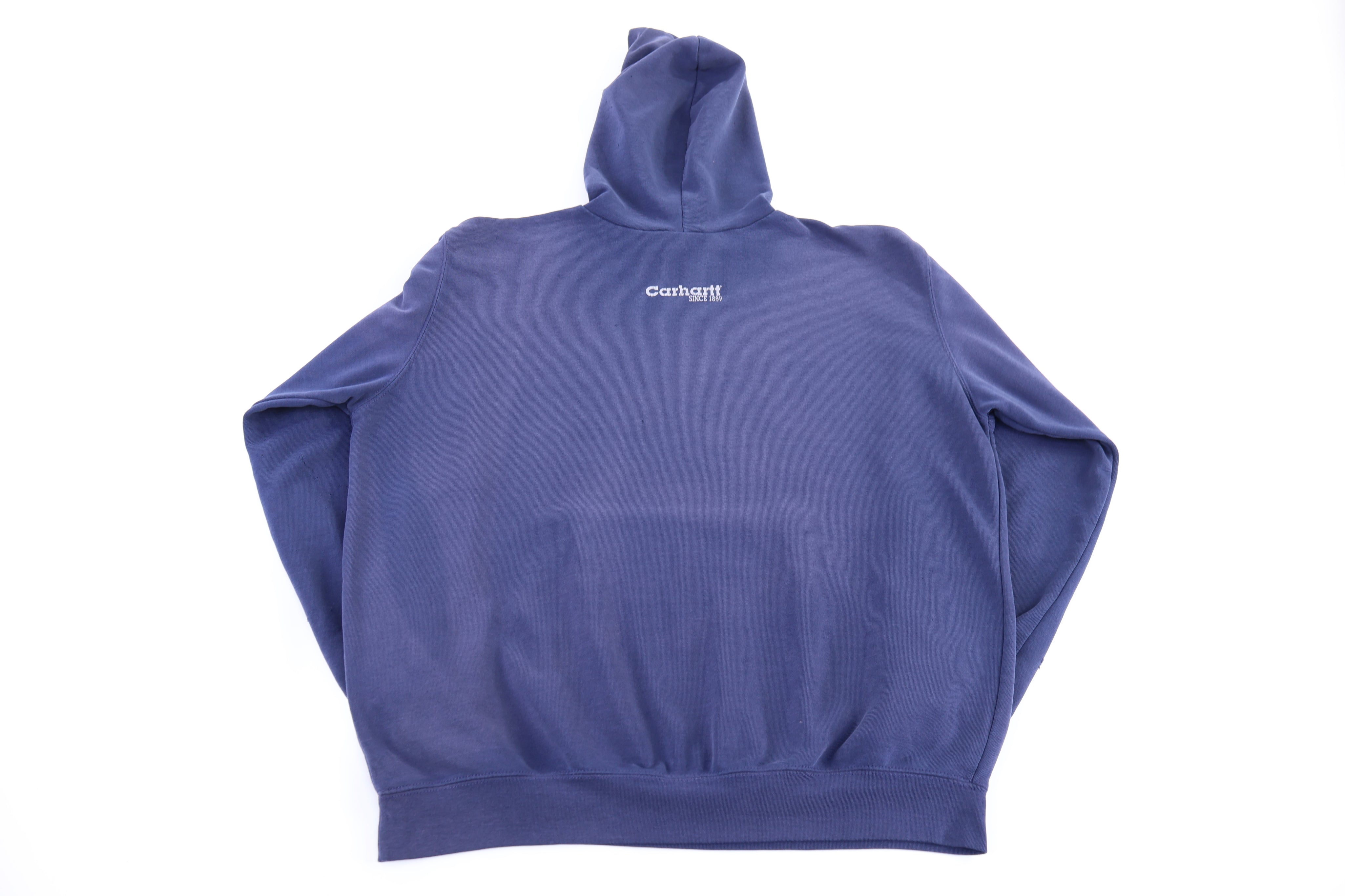 Carhartt Logo Patch Blue Pullover Hoodie