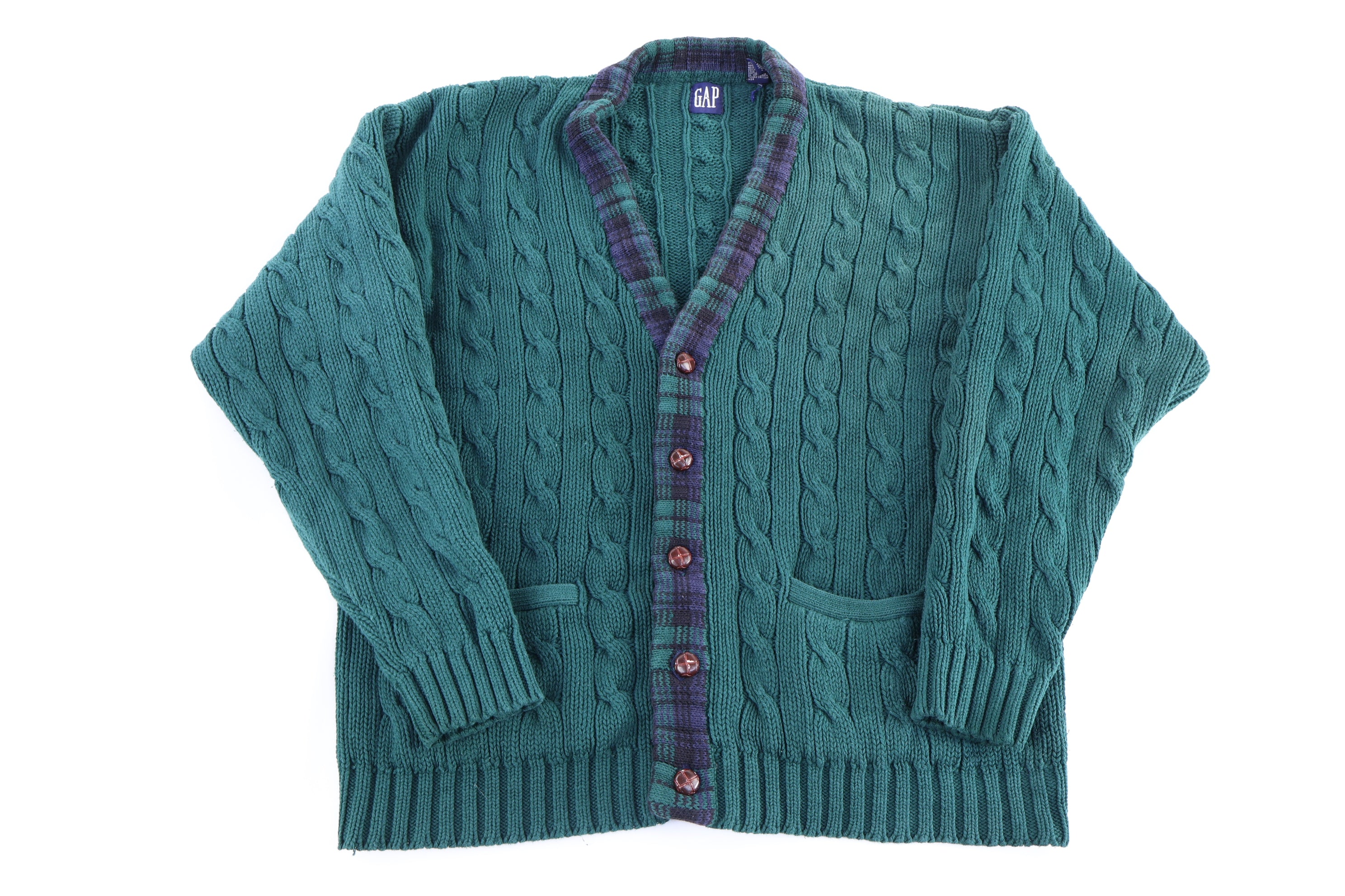 Vintage GAP Green Knit Cardigan Sweater