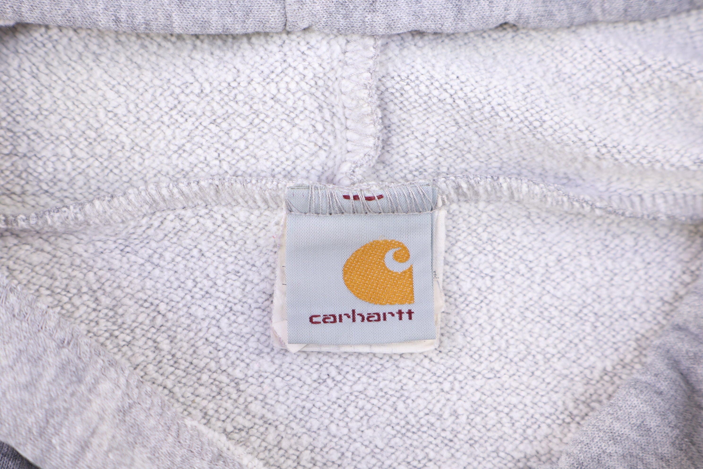 90's Carhartt Embroidered Logo Grey Pullover Hoodie