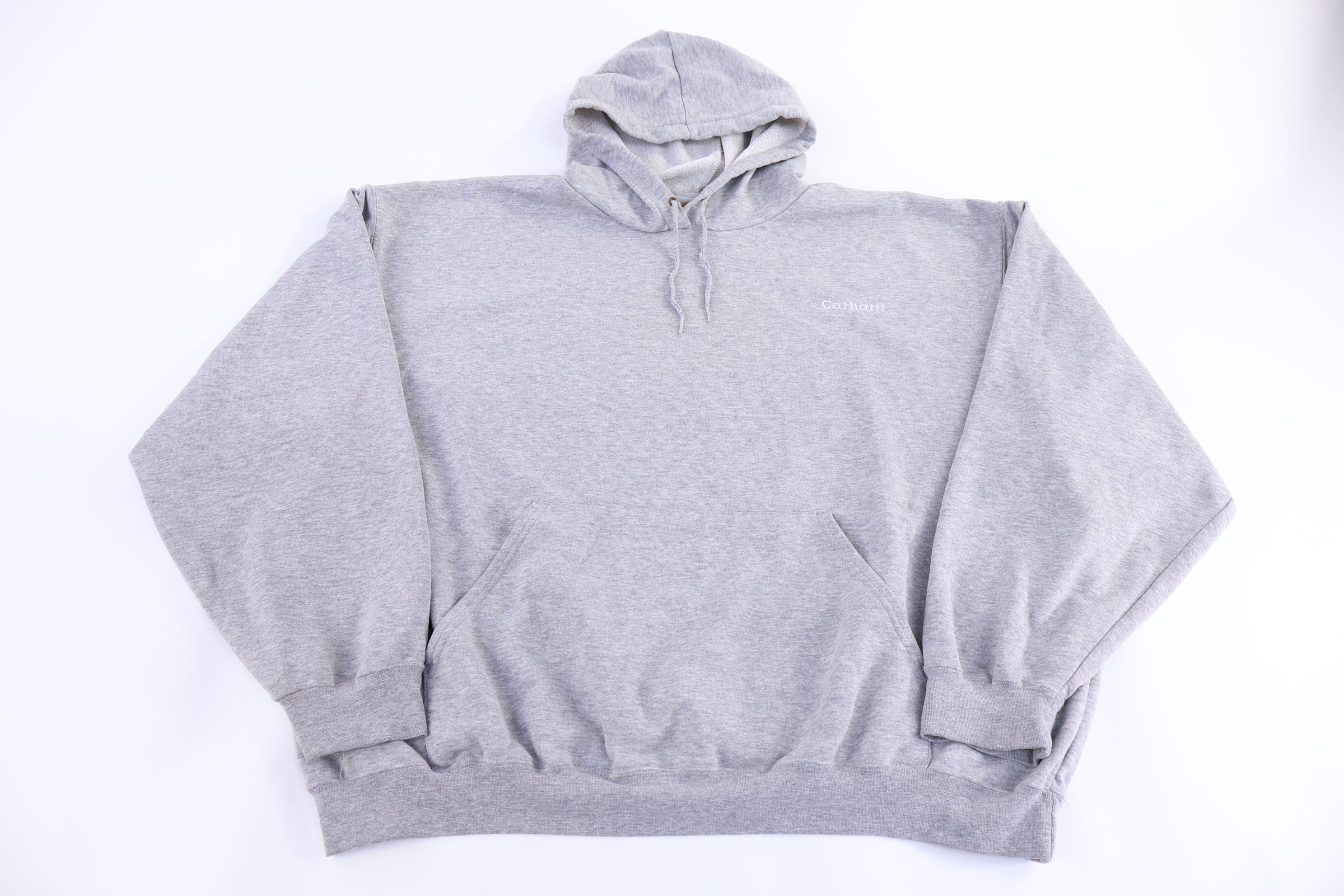 90's Carhartt Embroidered Logo Grey Pullover Hoodie