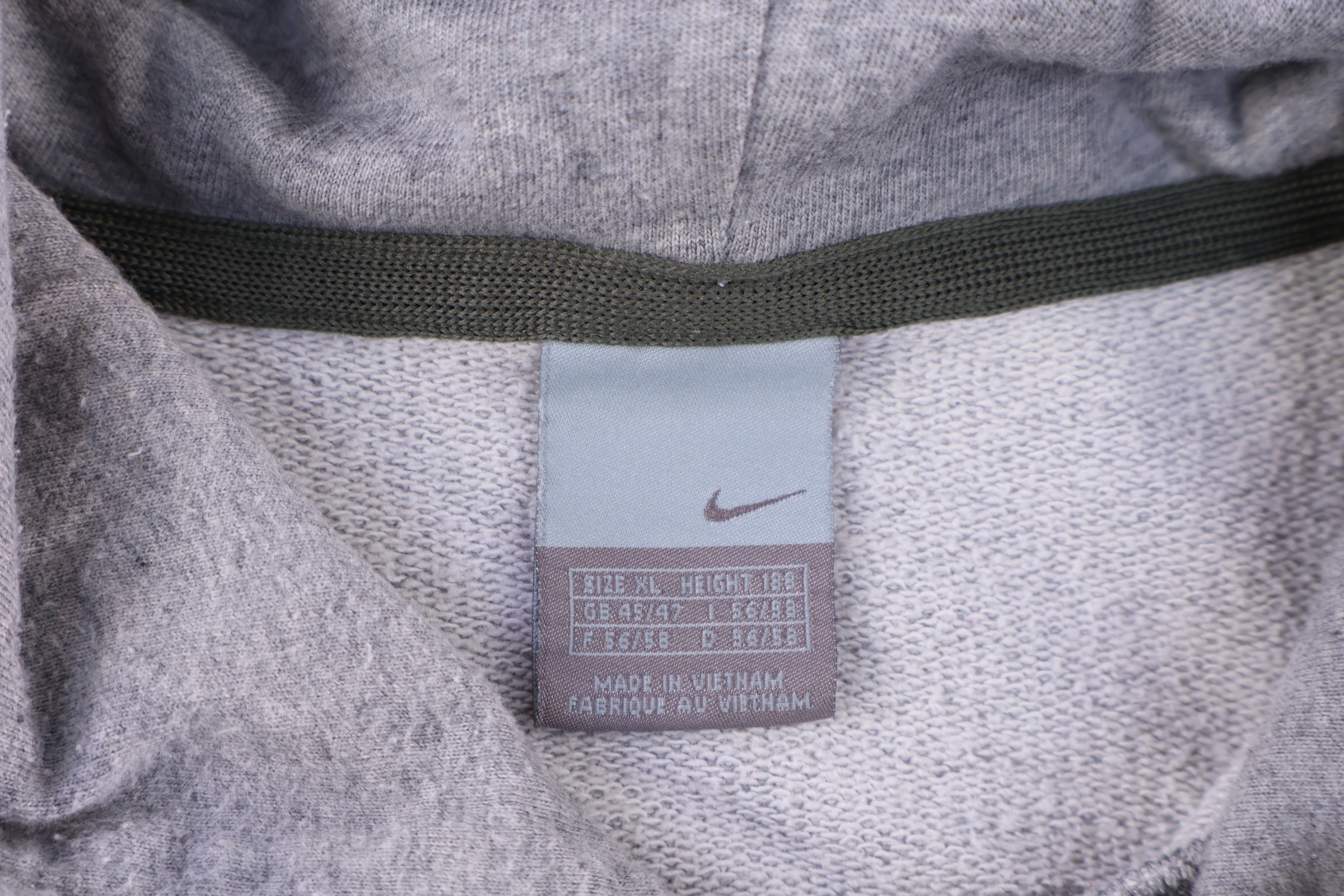 Vintage Nike Embroidered Logo Grey Pullover Hoodie