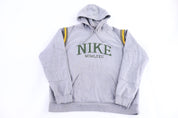Vintage Nike Embroidered Logo Grey Pullover Hoodie
