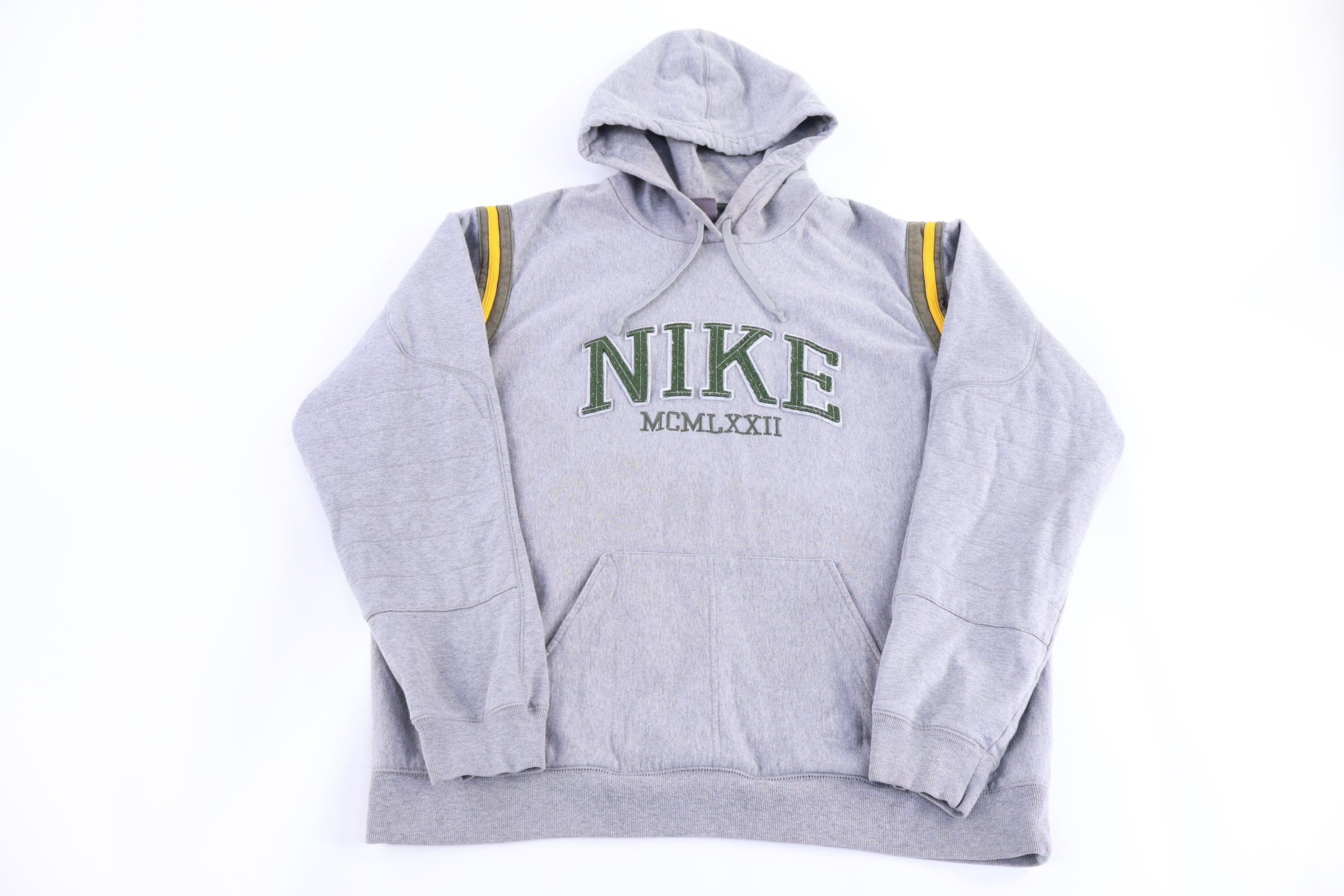 Vintage Nike Embroidered Logo Grey Pullover Hoodie