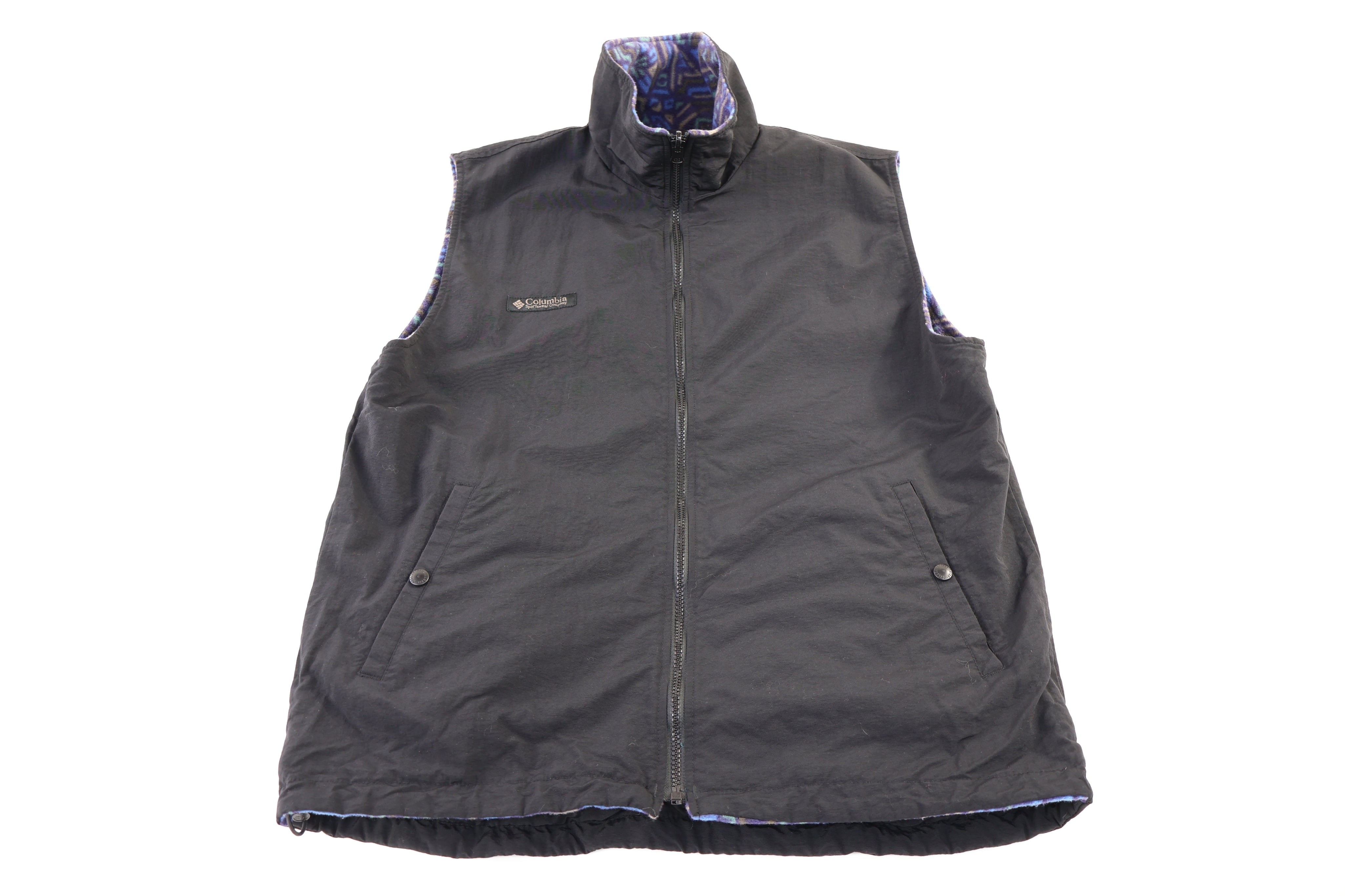 Women's 90's Columbia Multipatterned Reversible Full Zip Vest