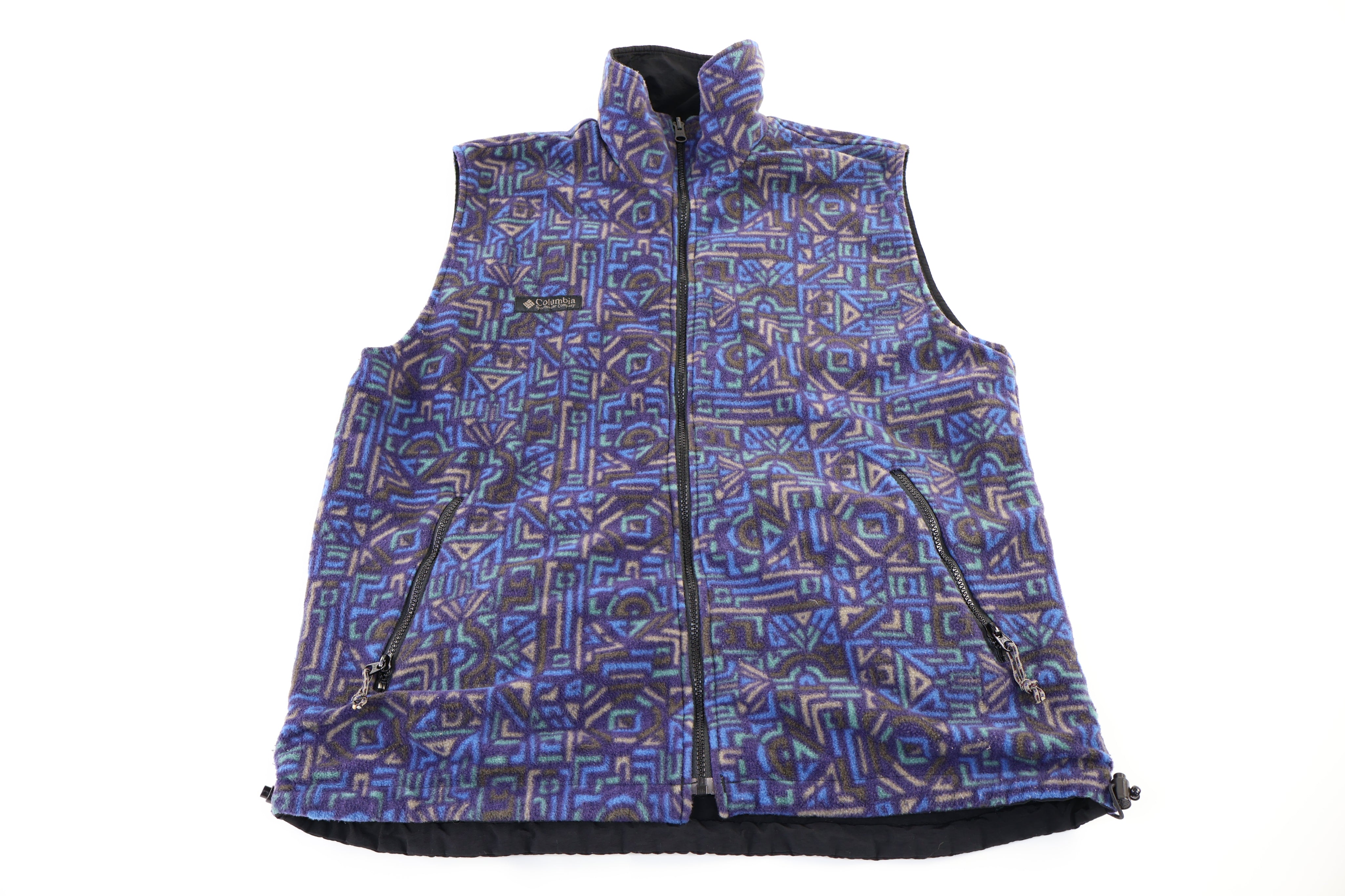 Women's 90's Columbia Multipatterned Reversible Full Zip Vest