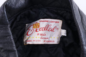 80's Excelled Black Leather Full Zip Jacket