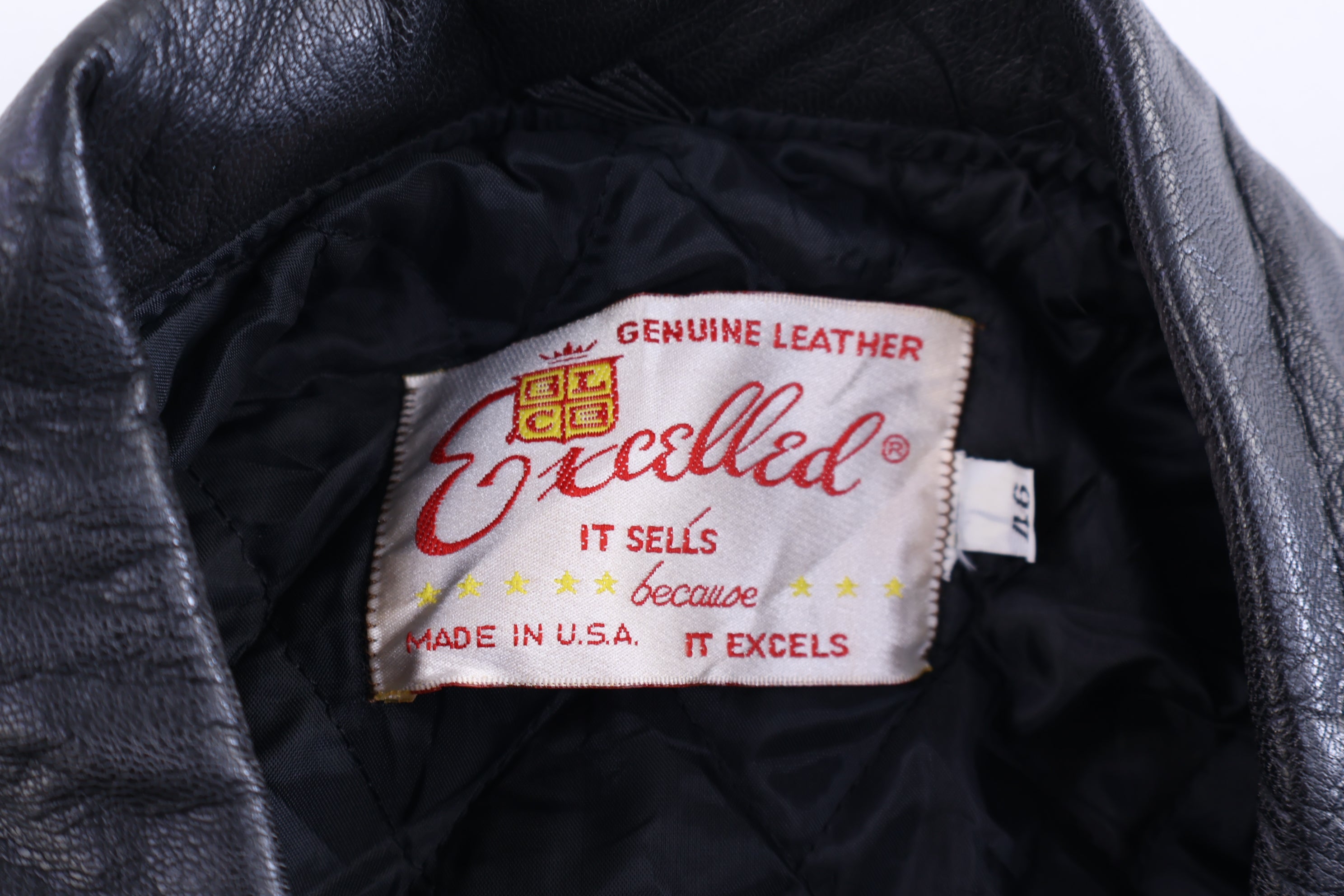 80's Excelled Black Leather Full Zip Jacket