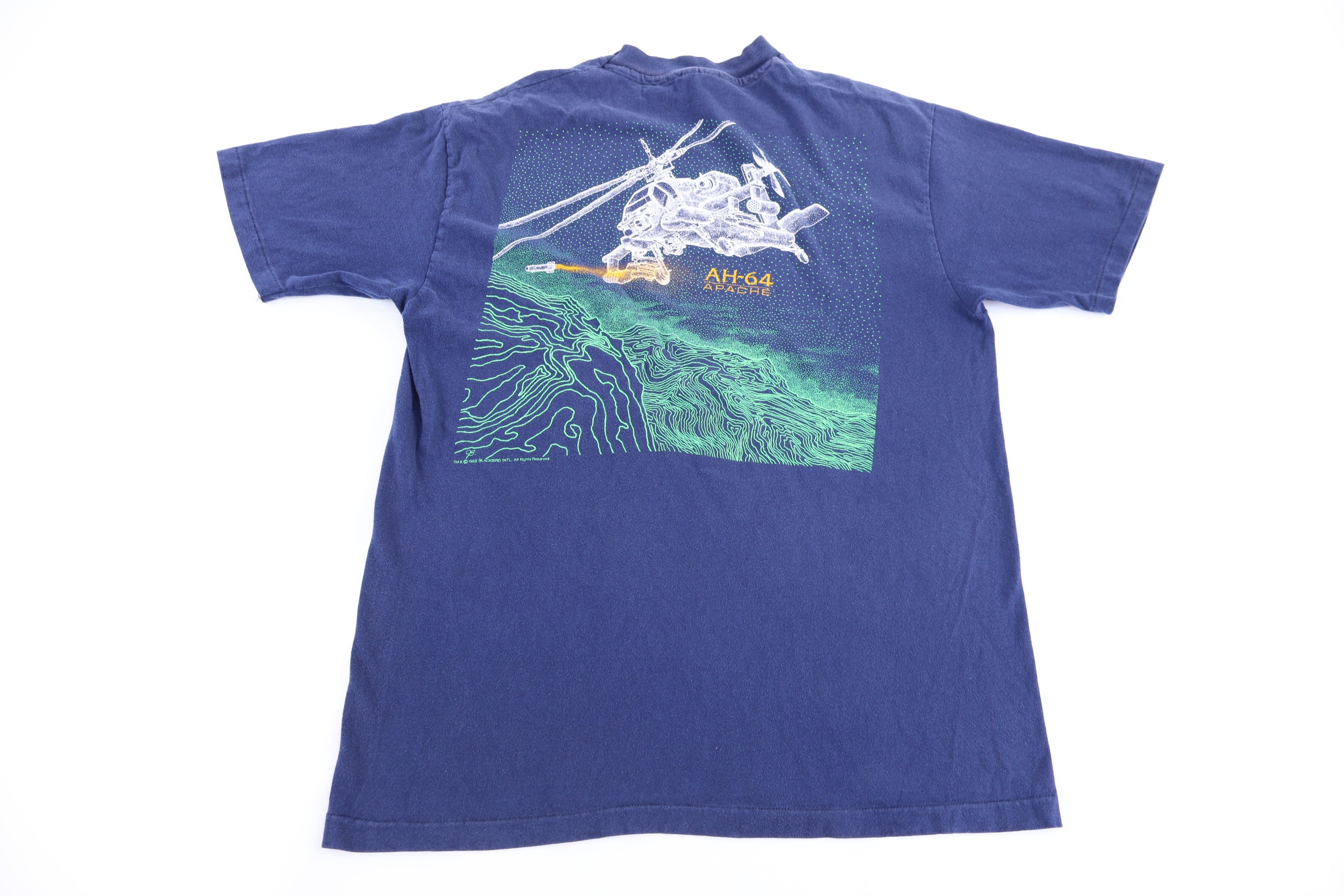 1985 AH-64 Apache Helicopter Graphic T-shirt
