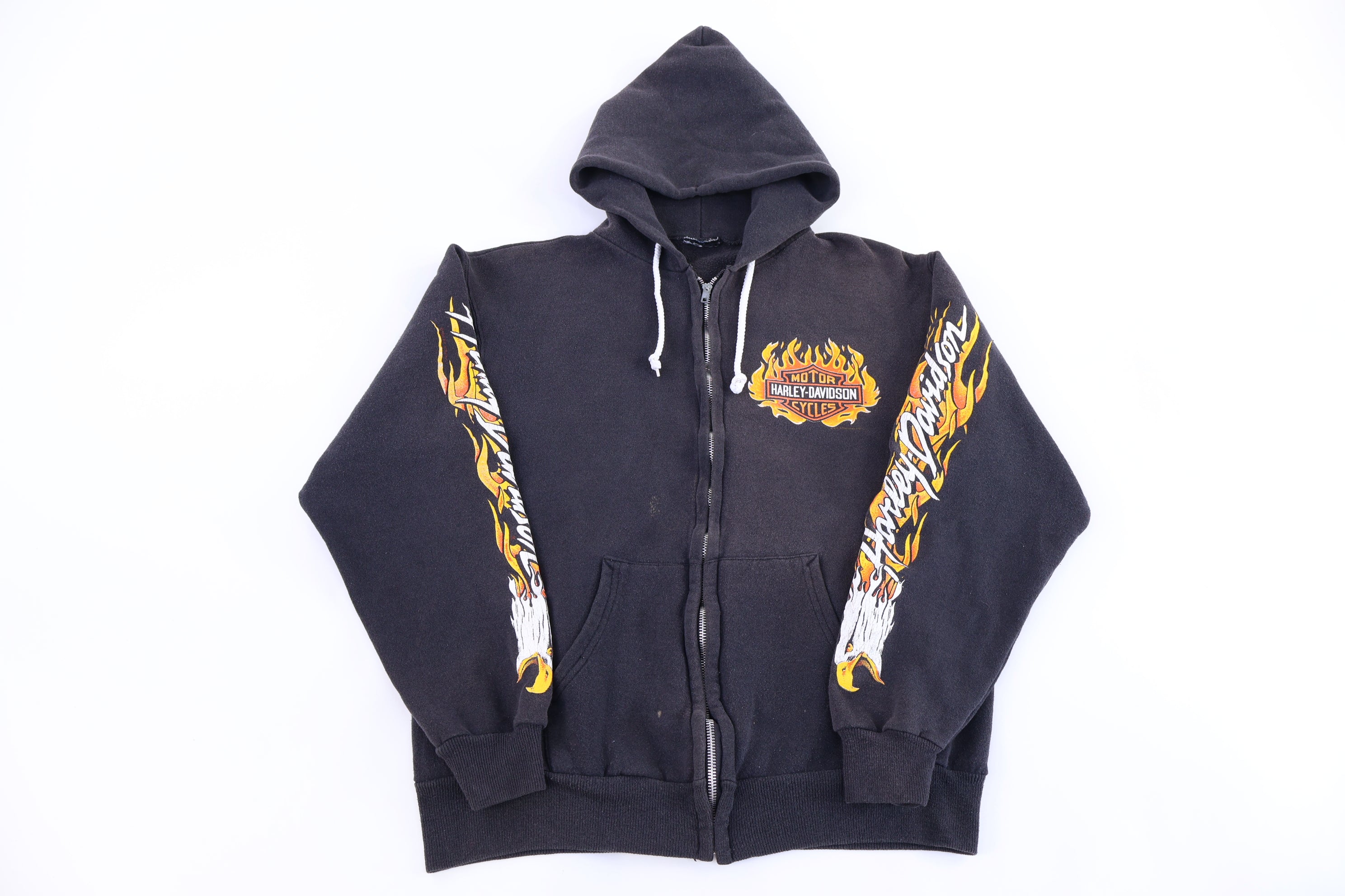 90's Harley Davidson Motorcycles Flames Full Zip Jacket