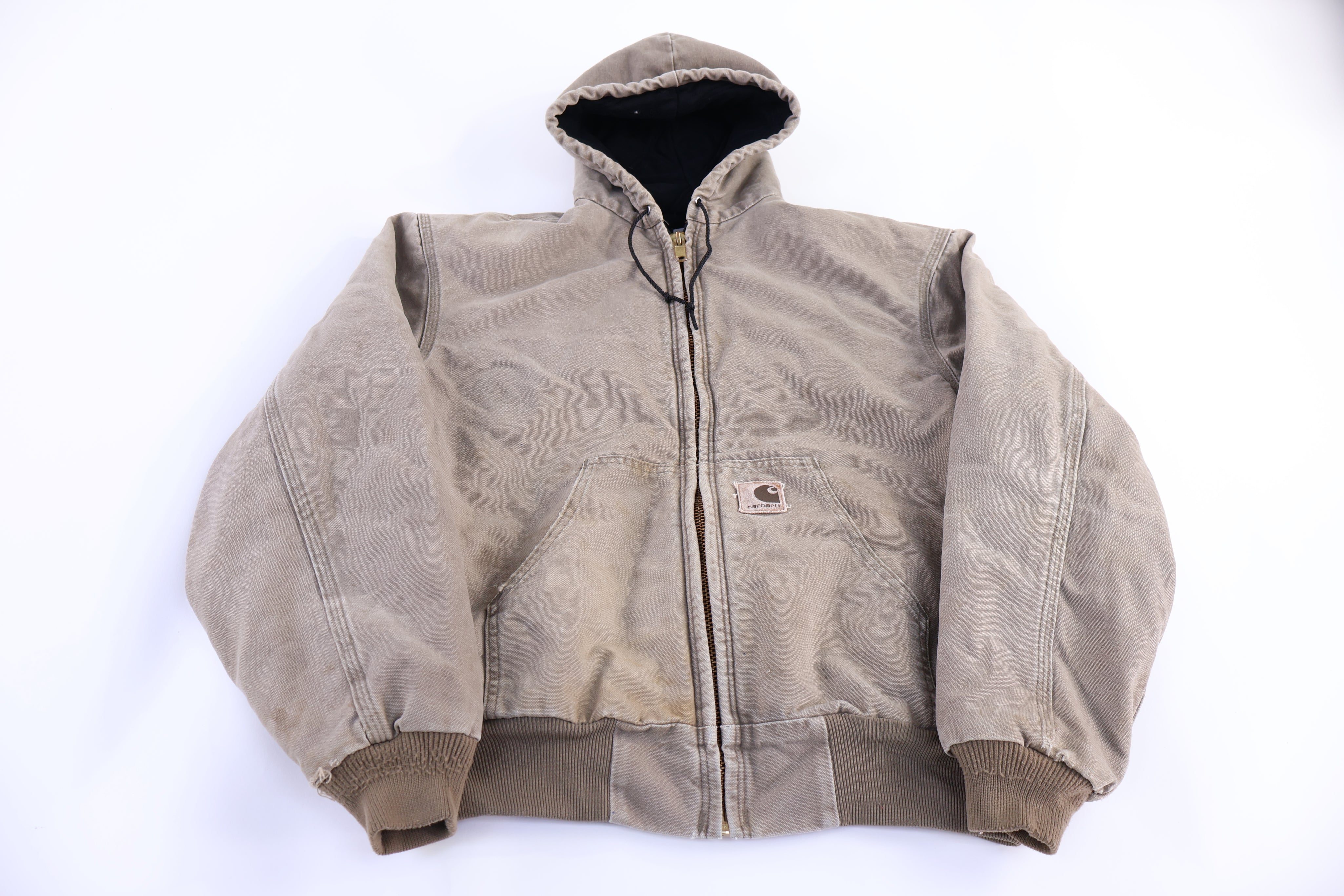 Carhartt Logo Patch Tan Full Zip Jacket