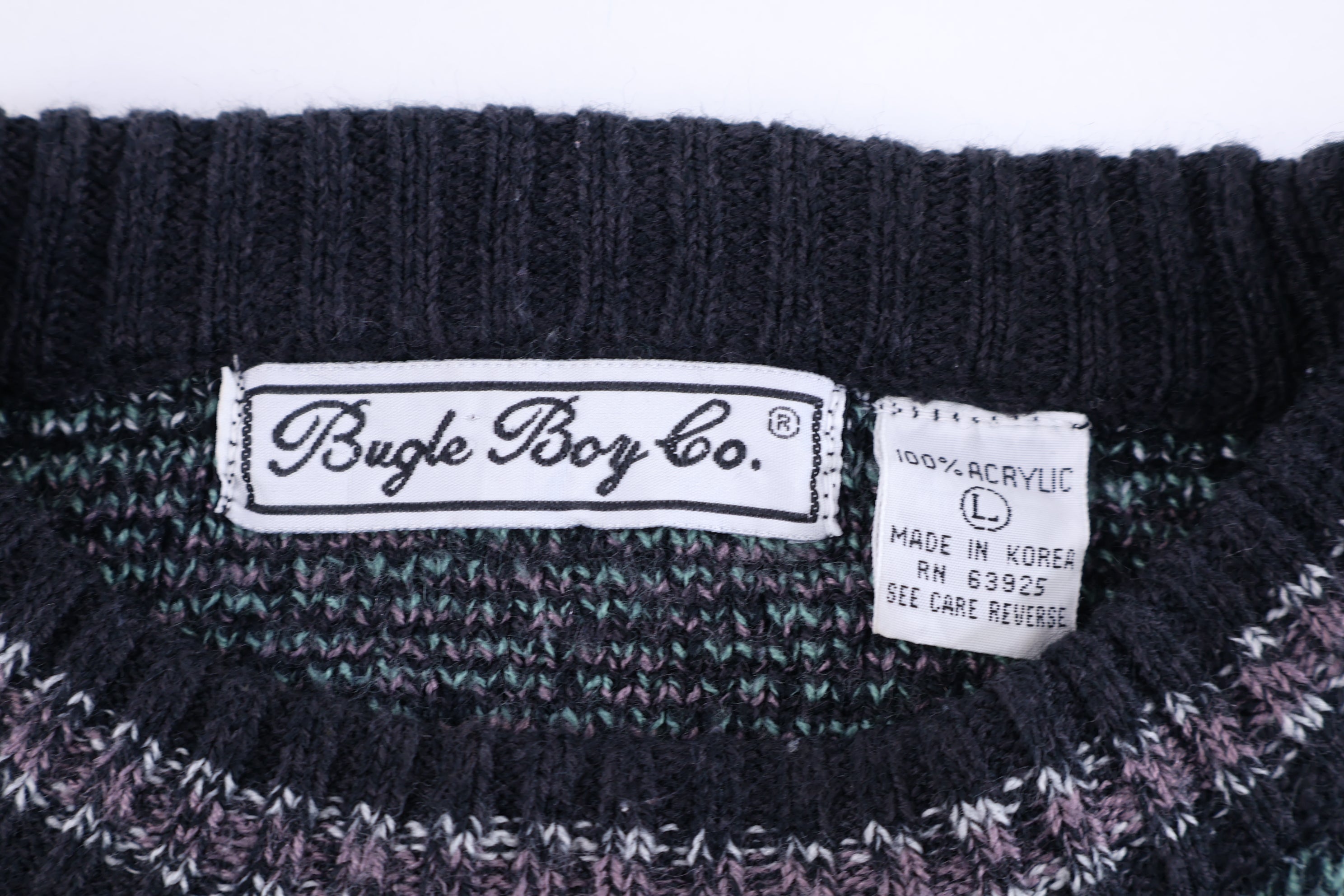 Vintage Bugle Boy Multipattern Knit Sweater