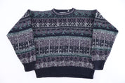 Vintage Bugle Boy Multipattern Knit Sweater