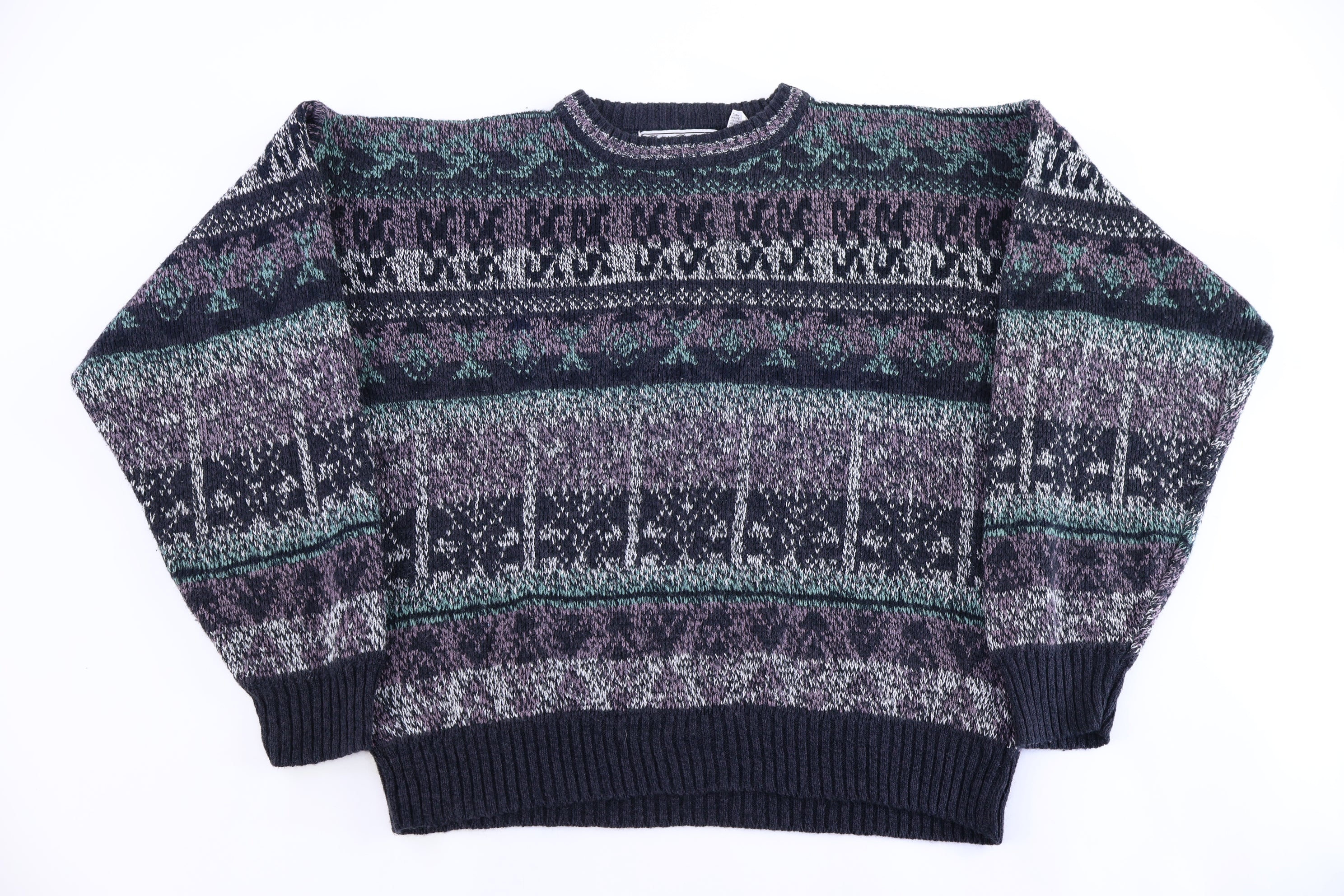 Vintage Bugle Boy Multipattern Knit Sweater
