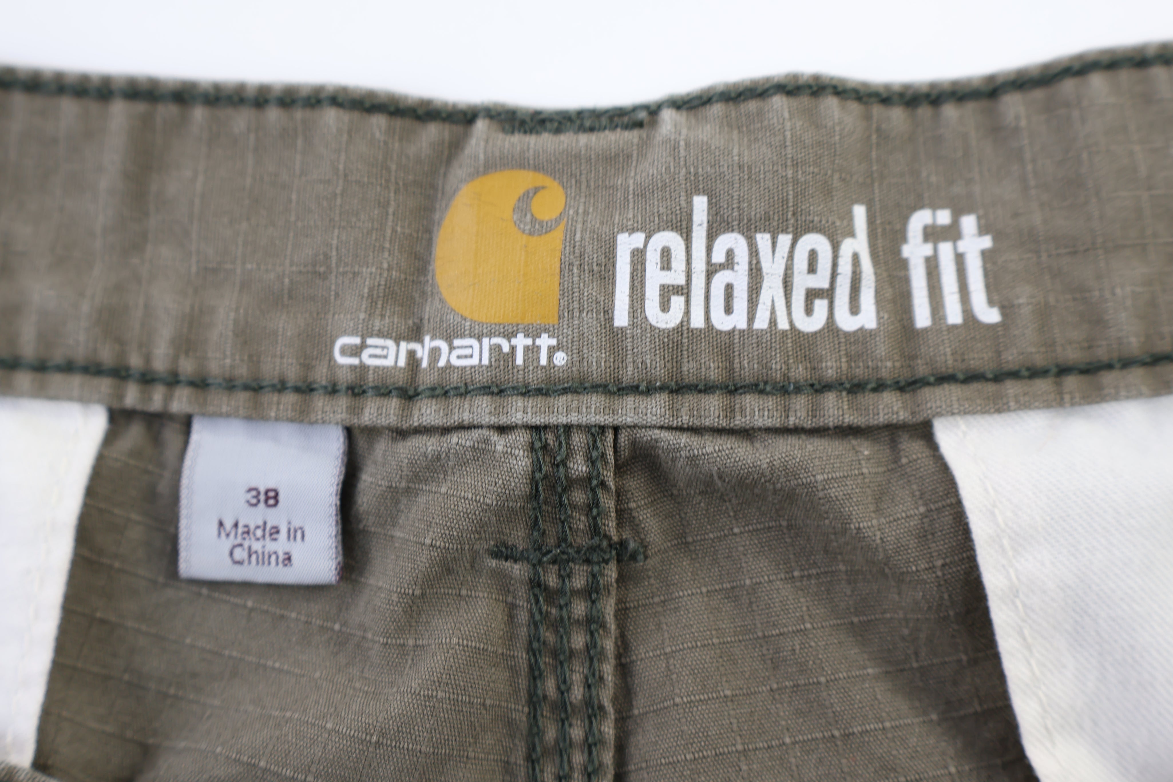 Carhartt Logo Patch Khaki Relaxed Fit Shorts