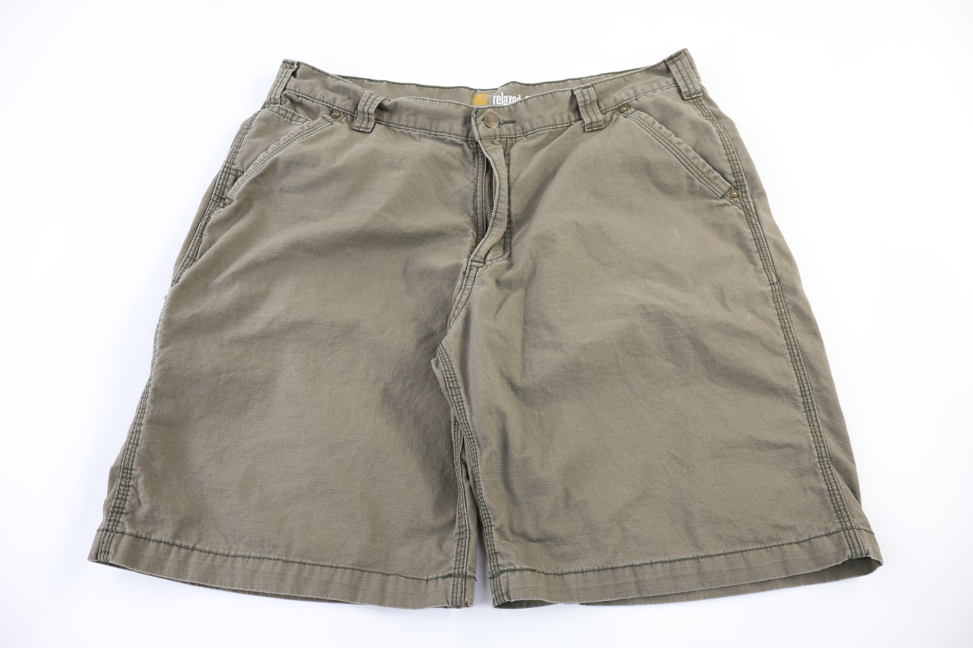 Carhartt Logo Patch Khaki Relaxed Fit Shorts