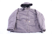 Women's Carhartt Logo Patch Grey Full Zip Jacket