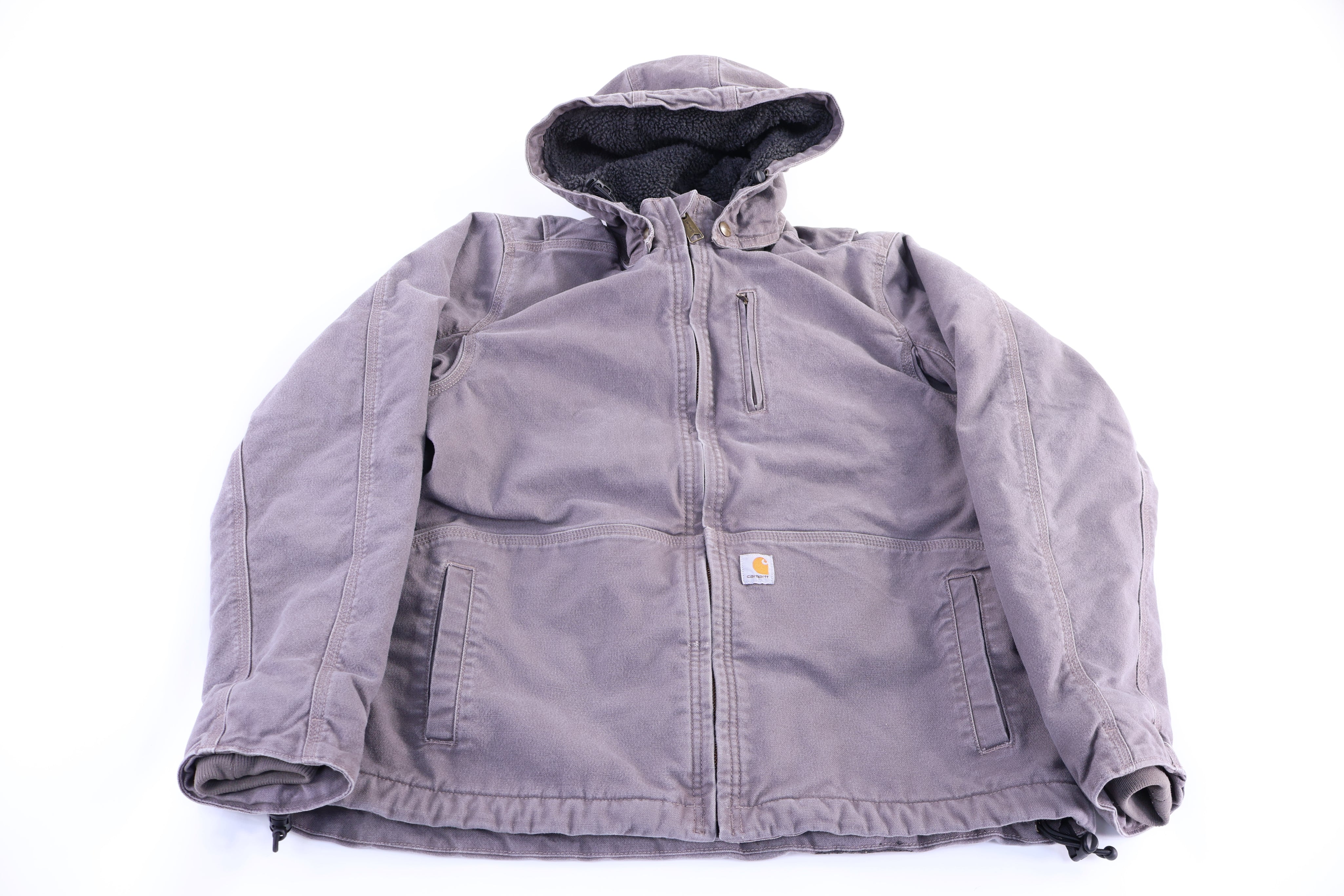 Women's Carhartt Logo Patch Grey Full Zip Jacket
