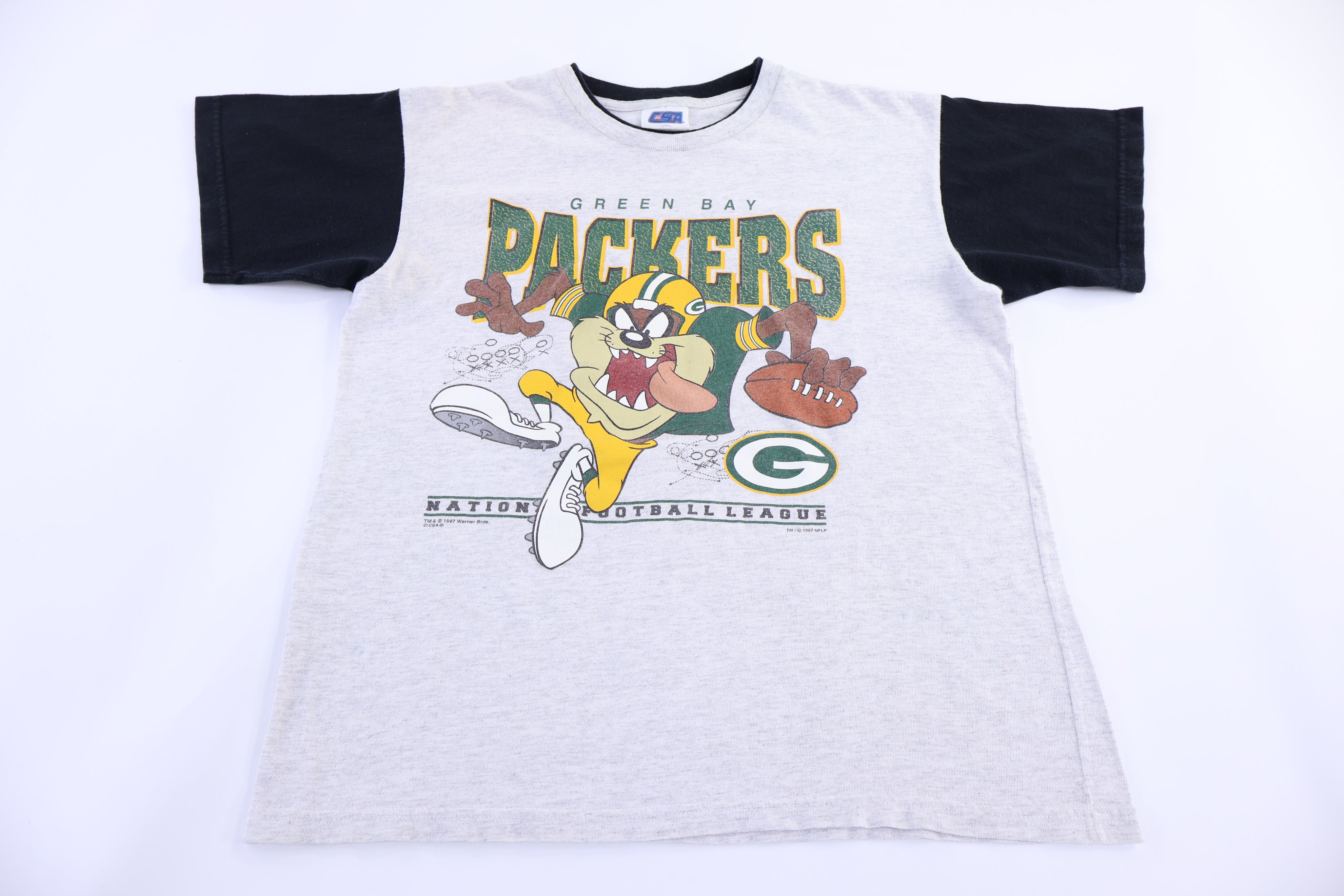 90's Youth Green Bay Packers Taz The Devil T-shirt