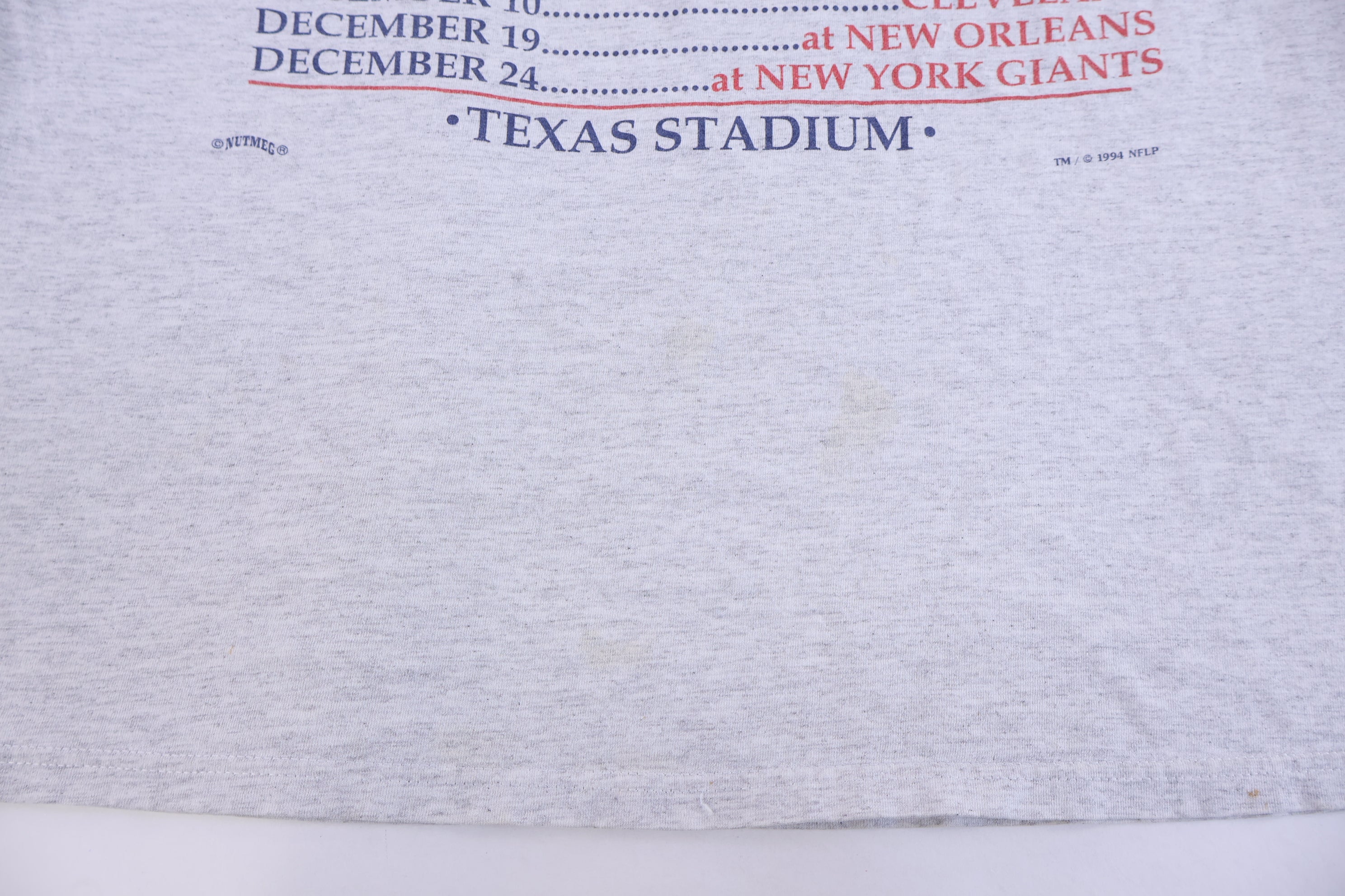 1994 Dallas Cowboys Football Official Schedule T-shirt