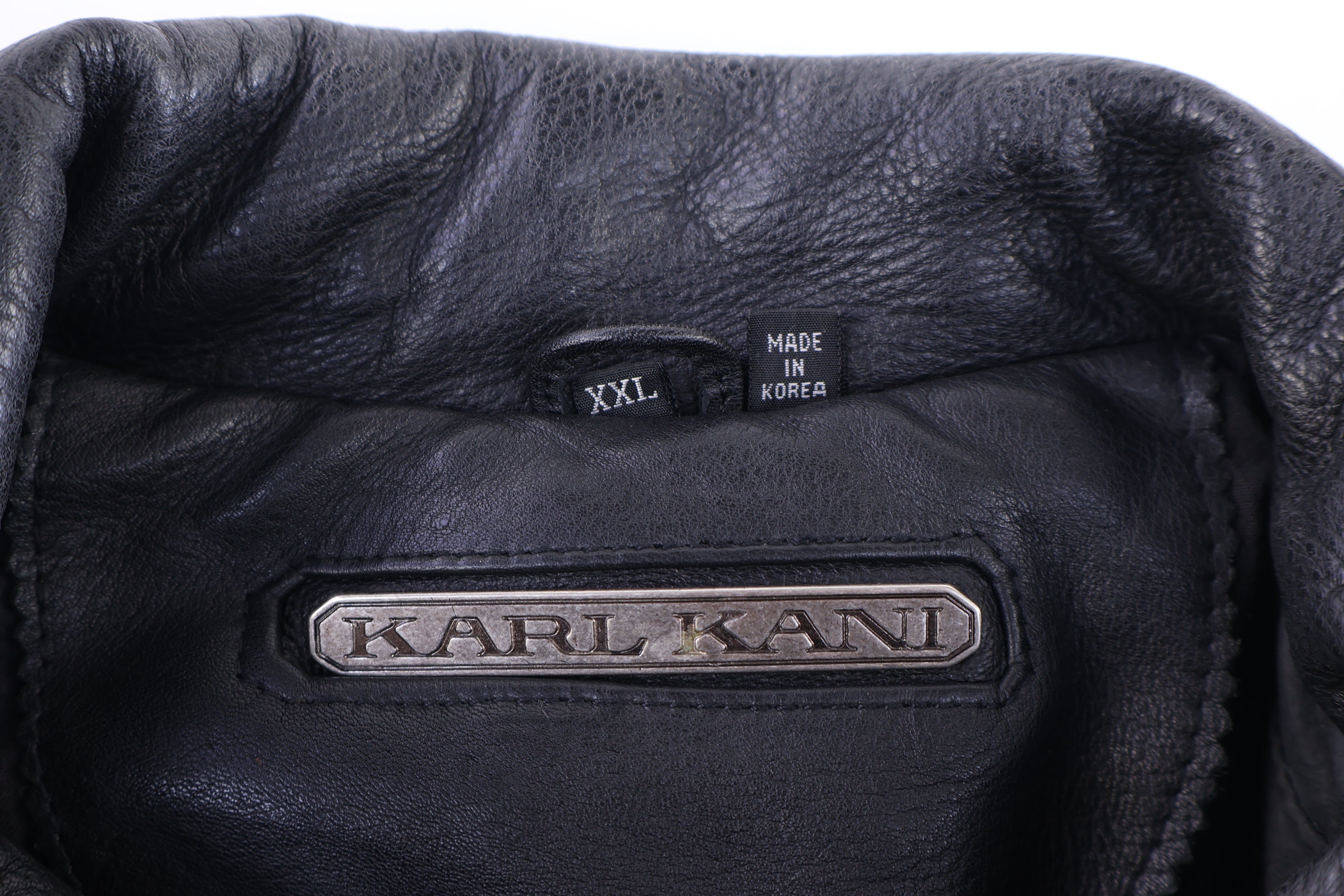 90's Karl Kani Leather Full Zip Varsity Jacket