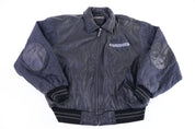 90's Karl Kani Leather Full Zip Varsity Jacket
