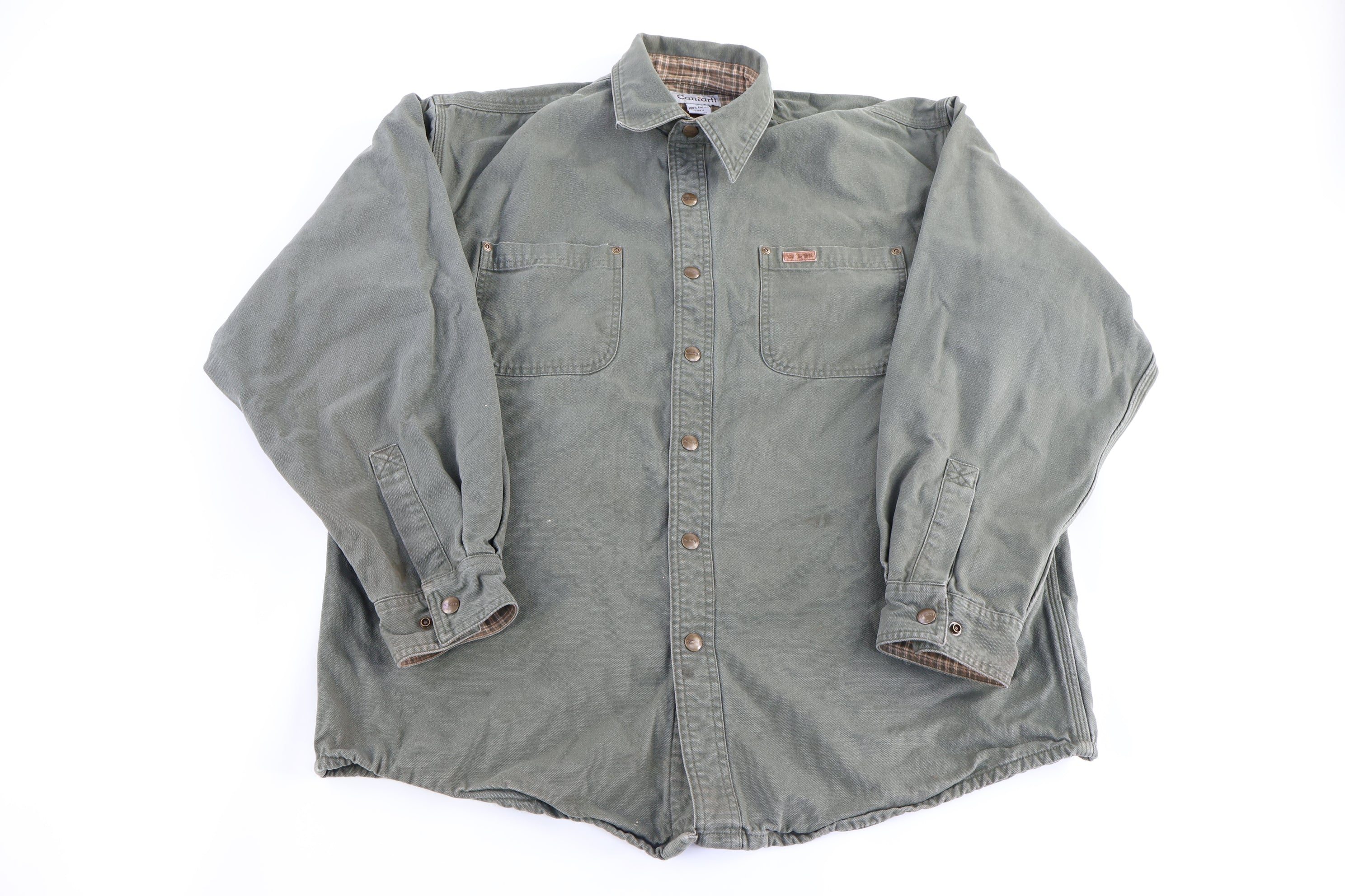 Carhartt Logo Patch Green LS Button Down