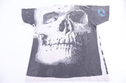 90's Chris Pinkerton Liquid Blue Skeleton All Over Graphic T-shirt