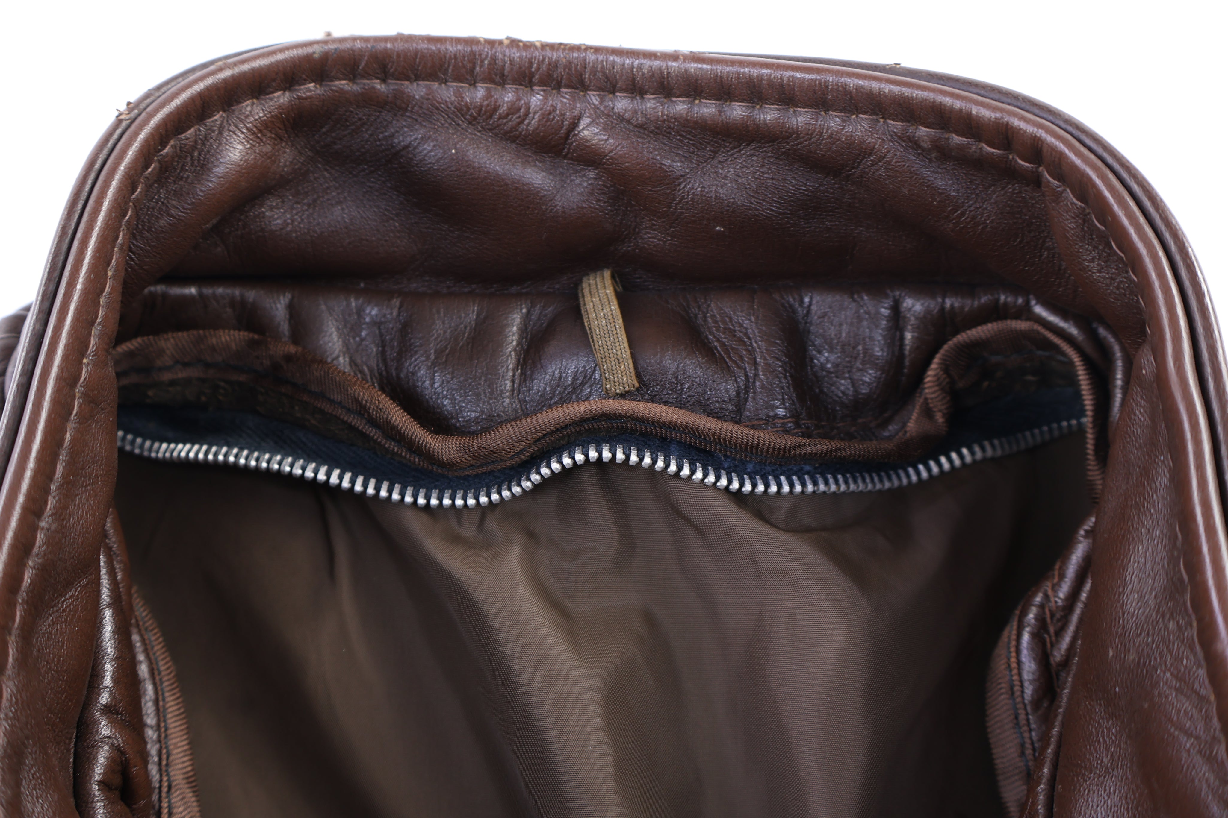 70's Brown Leather Biker Jacket