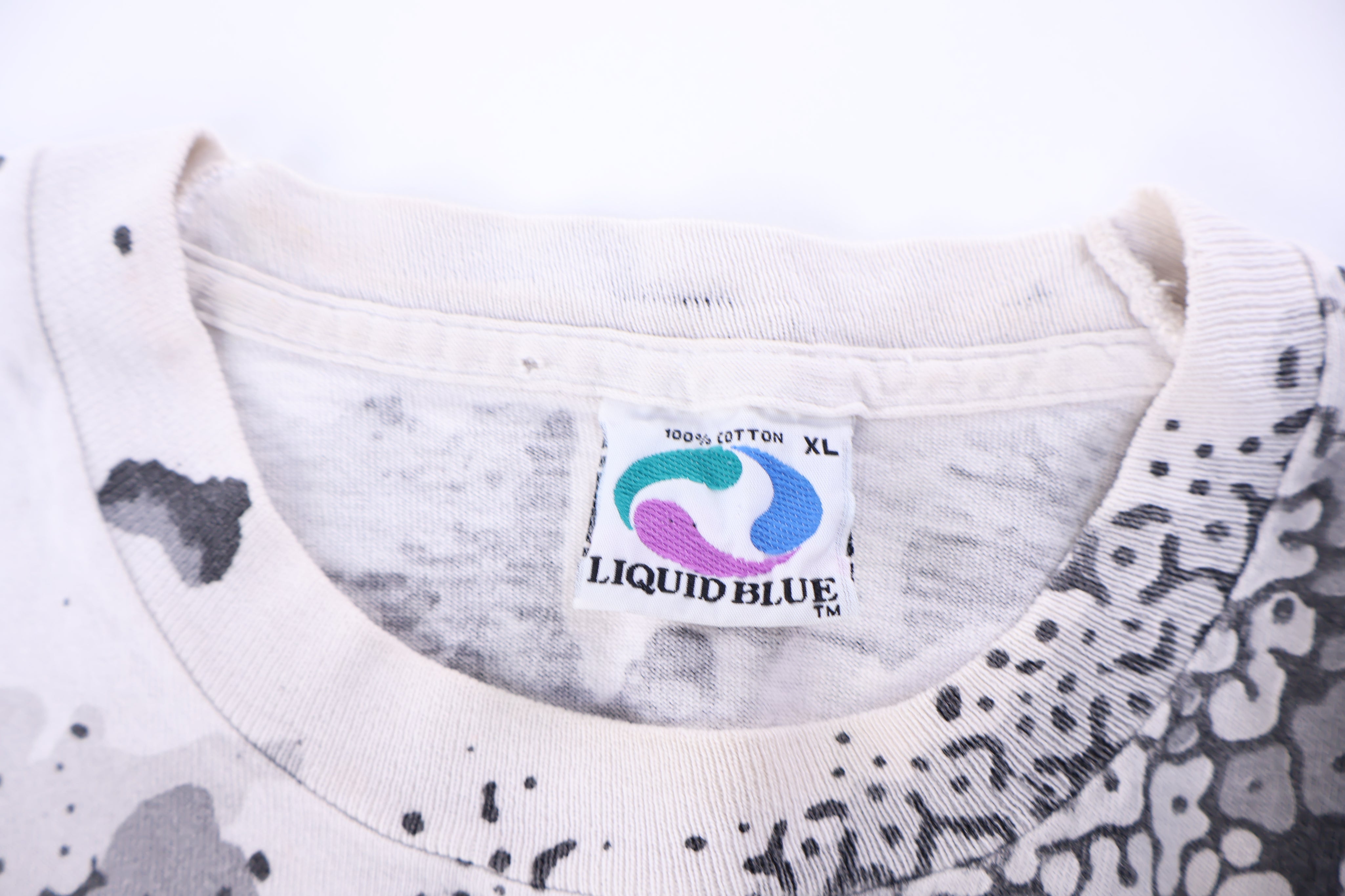 90's Chris Pinkerton Liquid Blue Skeleton All Over Graphic T-shirt
