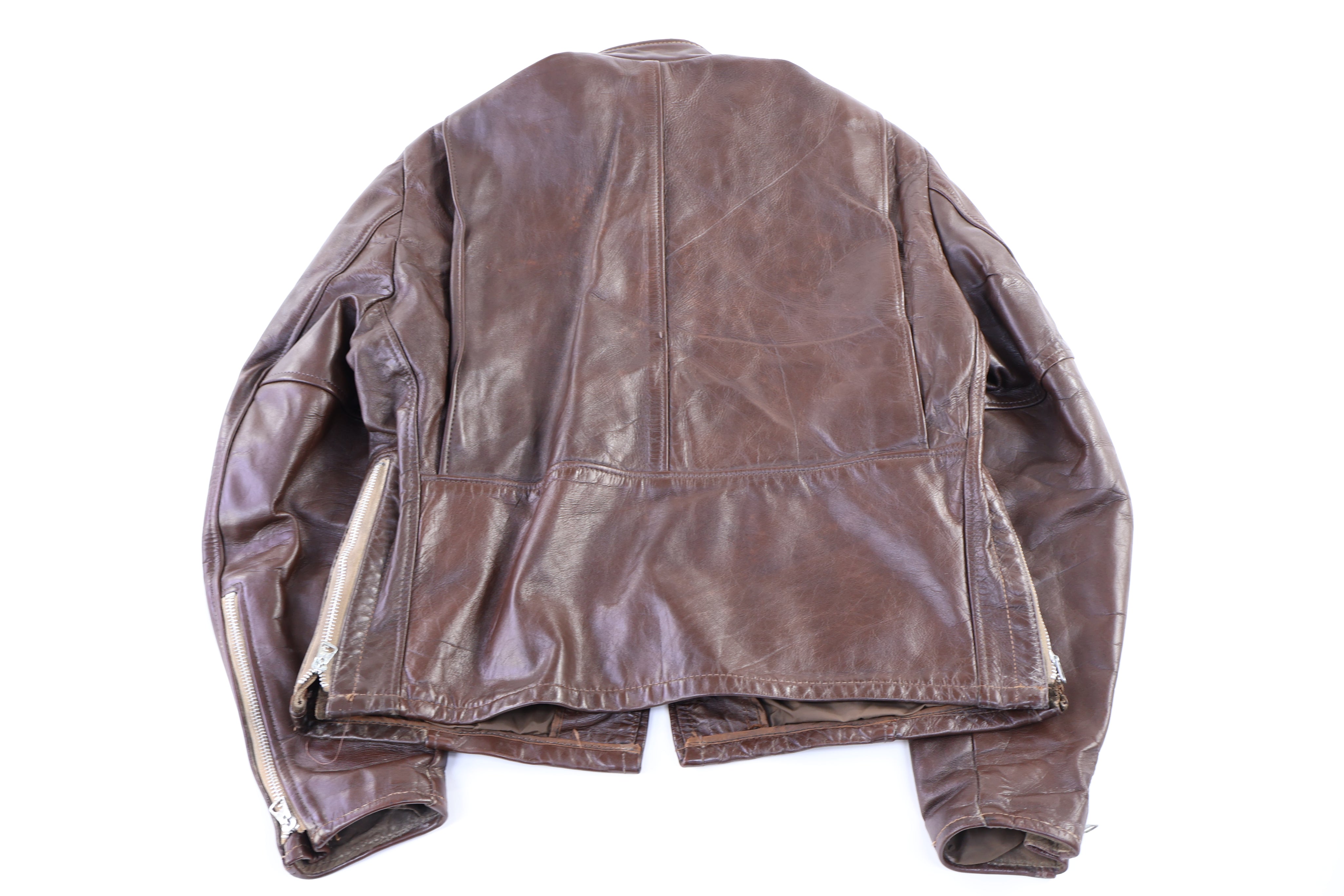 70's Brown Leather Biker Jacket
