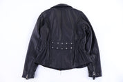 Women's Vintage Leather Papa's Black Full Zip Jacket